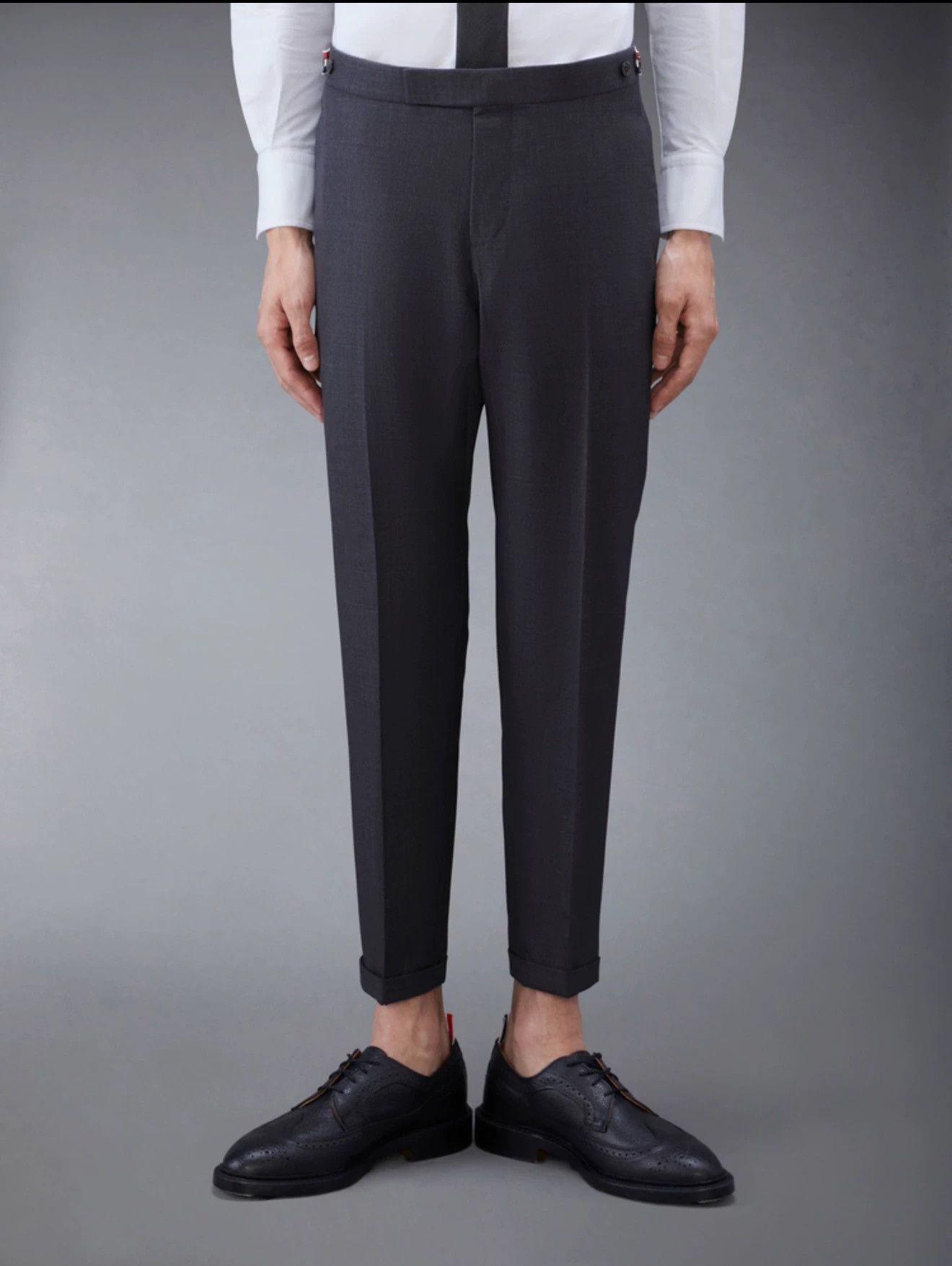 Thom Browne Thom Browne Men's Classic Slim Charcoal Wool Trousers Size US 29 - 7 Thumbnail
