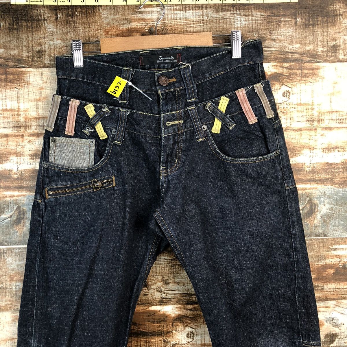Japanese Brand DL Dani Nate double waist Black Denim Pants #C614 Size US 29 - 4 Thumbnail