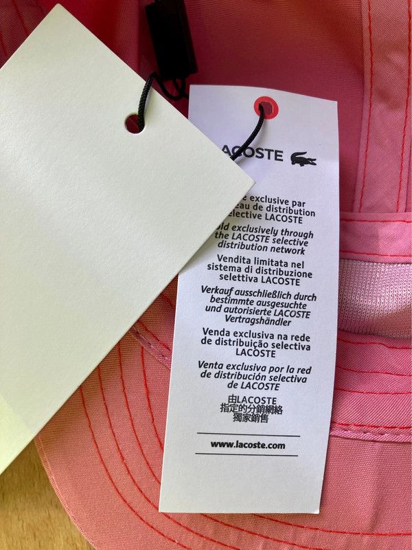 Lacoste cap hat casquette pink medium Velcro new panel Size ONE SIZE - 8 Thumbnail