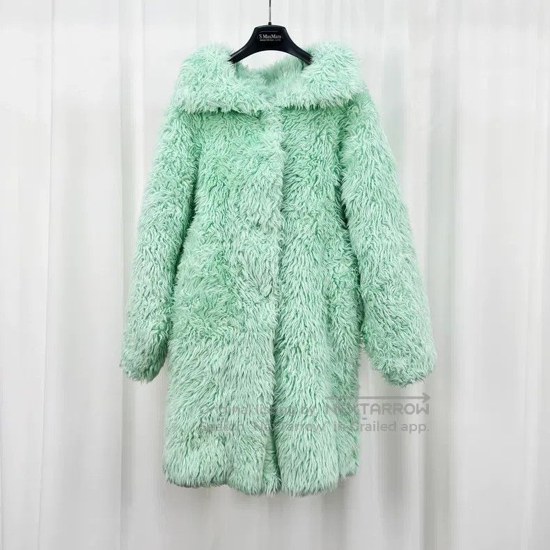Balenciaga Balenciaga Mint Green Teddy Coat Size XXS / US 00 / IT 34 - 1 Thumbnail