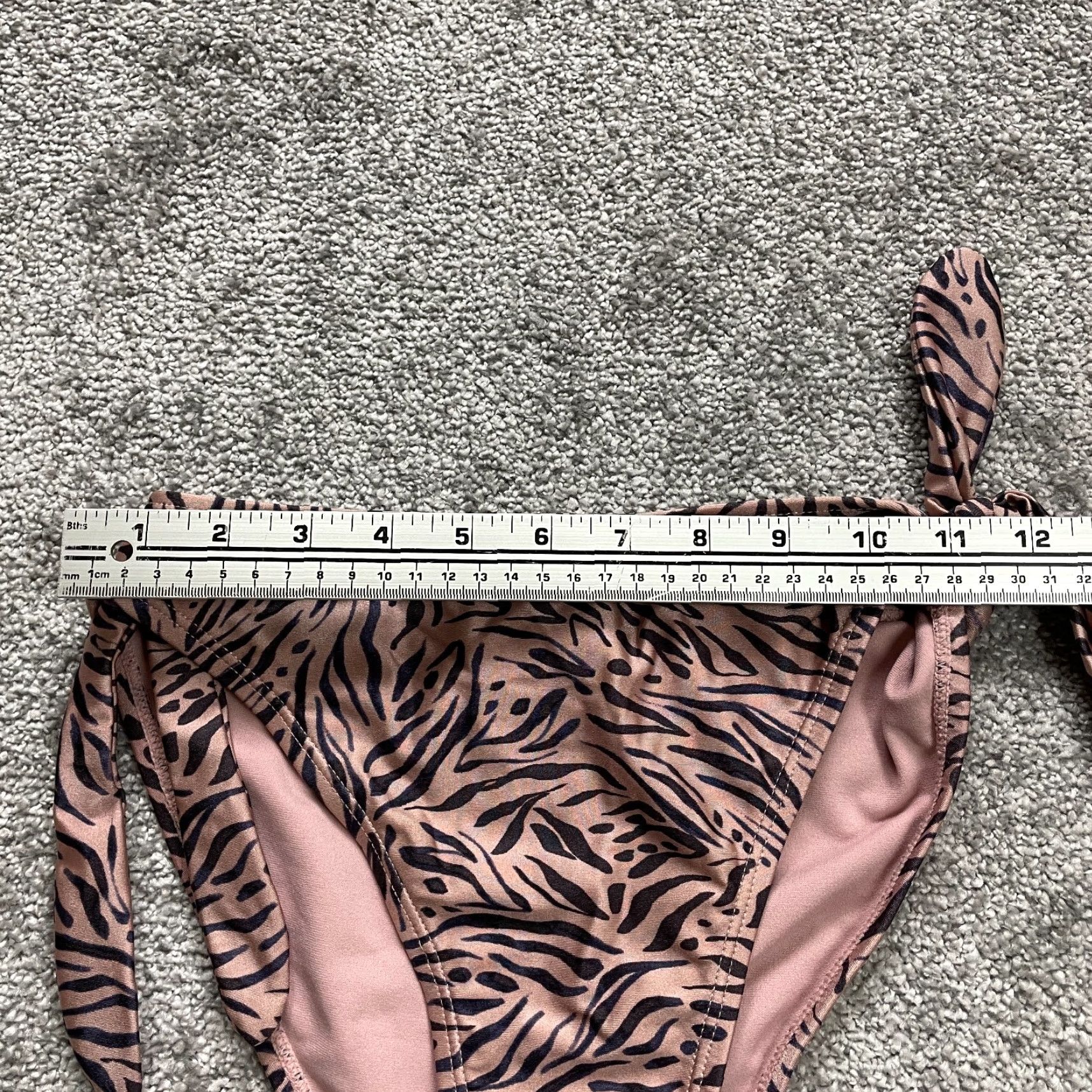 Vintage Xhilaration Bikini Bottom Women Small Brown Leopard Animal Print Lace Swimwear Beach Womens Size 28" / US 6 / IT 42 - 7 Thumbnail
