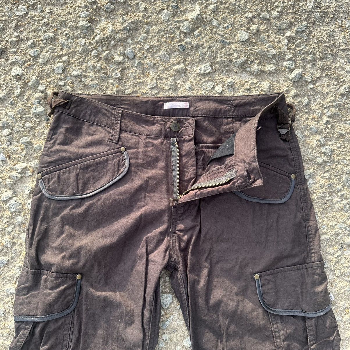Vintage Tactical Flare/Bootcut Faded Multipocket Cargo Pants