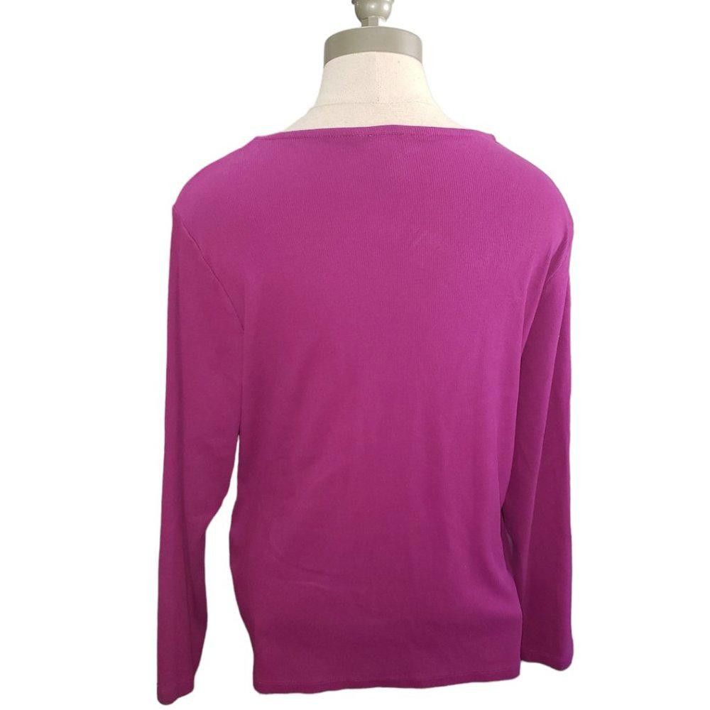 Chicos CT801a Chico's Ladies Magenta Long Sleeve Top L Size L / US 10 / IT 46 - 3 Thumbnail