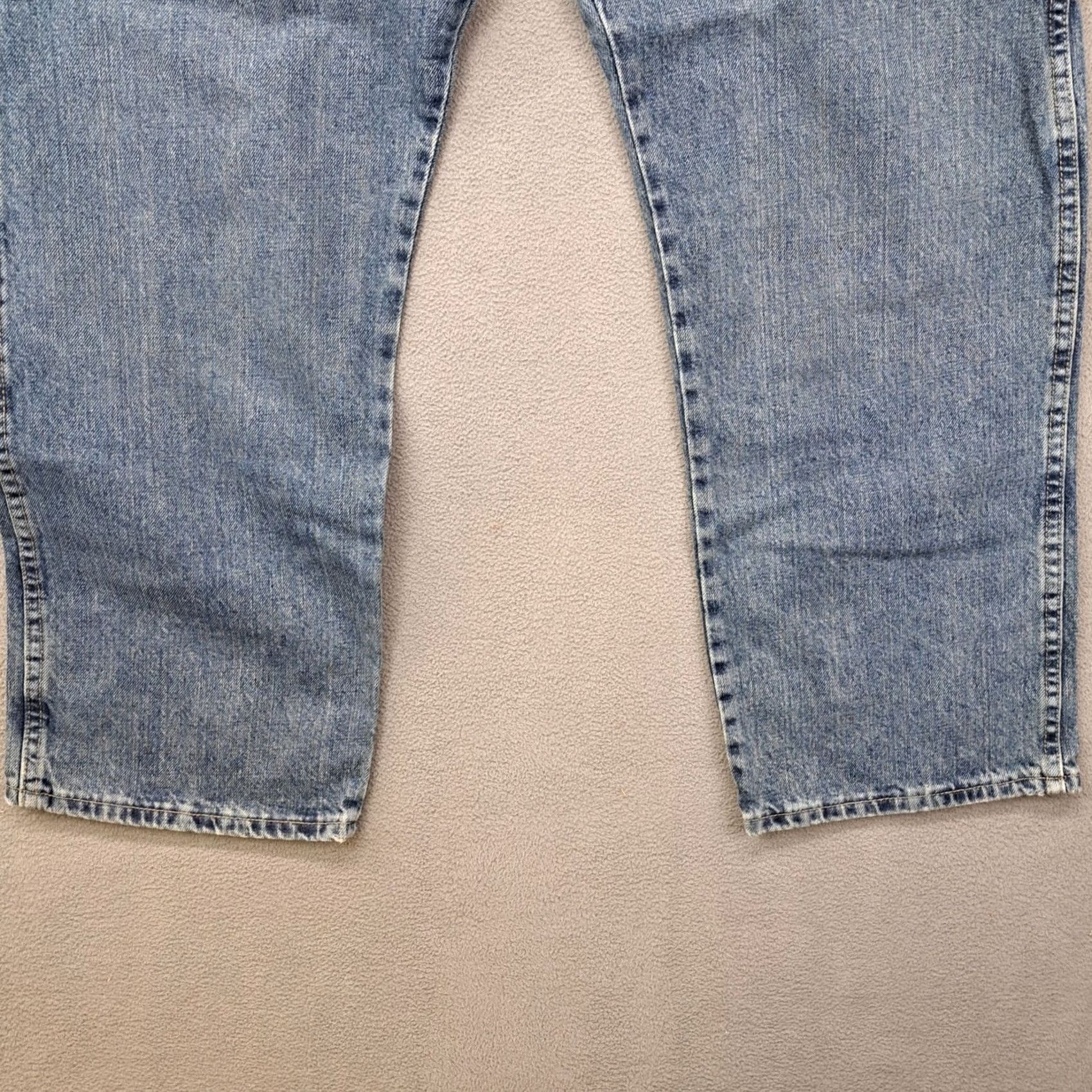 Wrangler Wrangler Mens Classic Fit Jeans Blue Denim 40x30 Straight Workwear Western Wear Casual Style Comfort Pockets Button Zip Logo 40x30 Mens Jeans Size US 40 / EU 56 - 3 Thumbnail