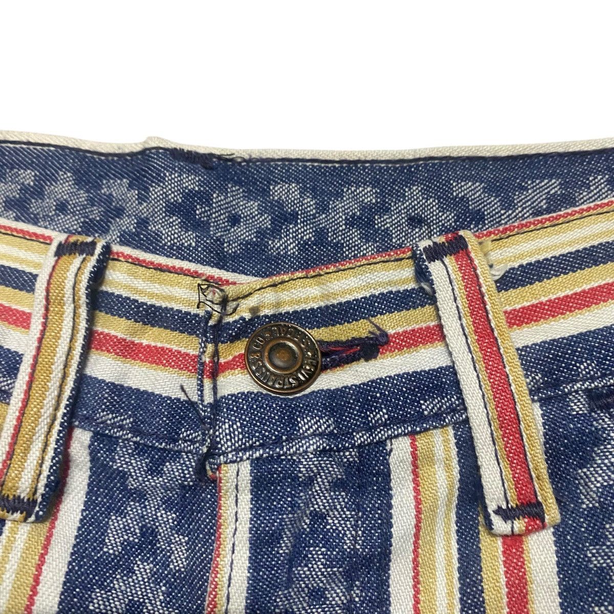 Levi's Vintage 70s Levis Big E Native Stripe Patern Flare Jeans Size US 29 - 9 Thumbnail