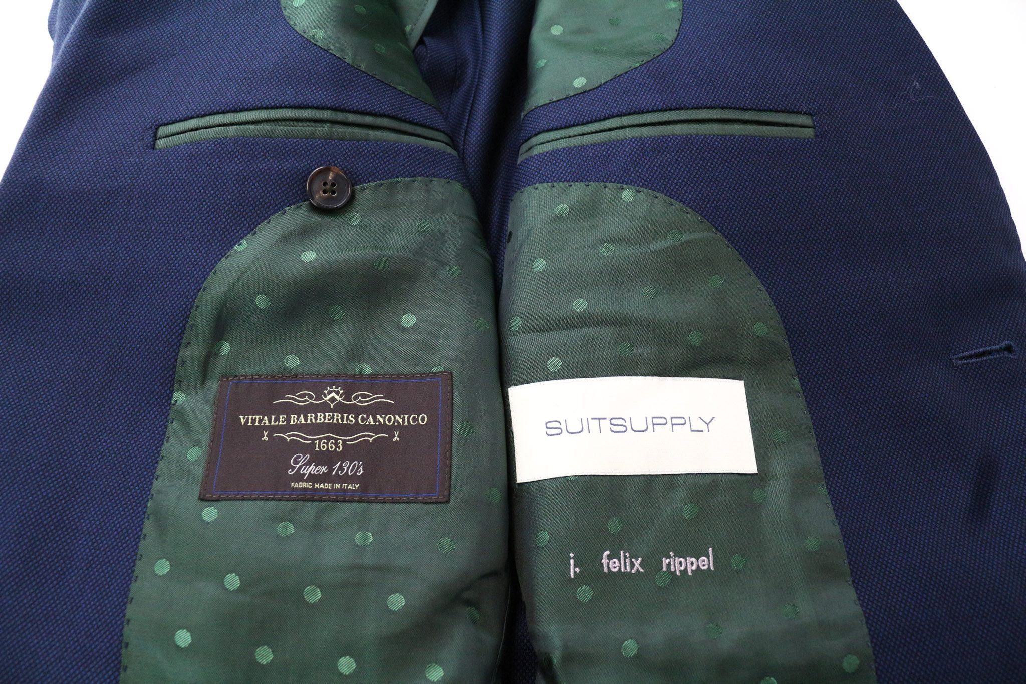 Suitsupply LA SPALLA UK34S Blue Wool S130s Suit 75032 Size 34S - 7 Thumbnail