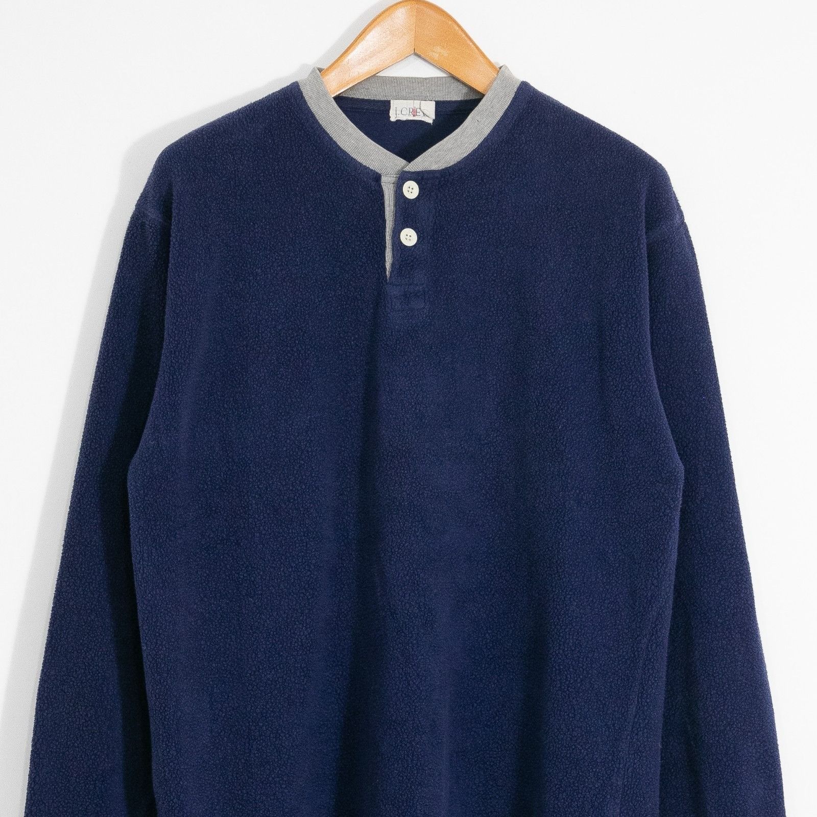 J.Crew Vintage 90s J.Crew French Terry Henley Shirt Mens Large Size US L / EU 52-54 / 3 - 2 Thumbnail