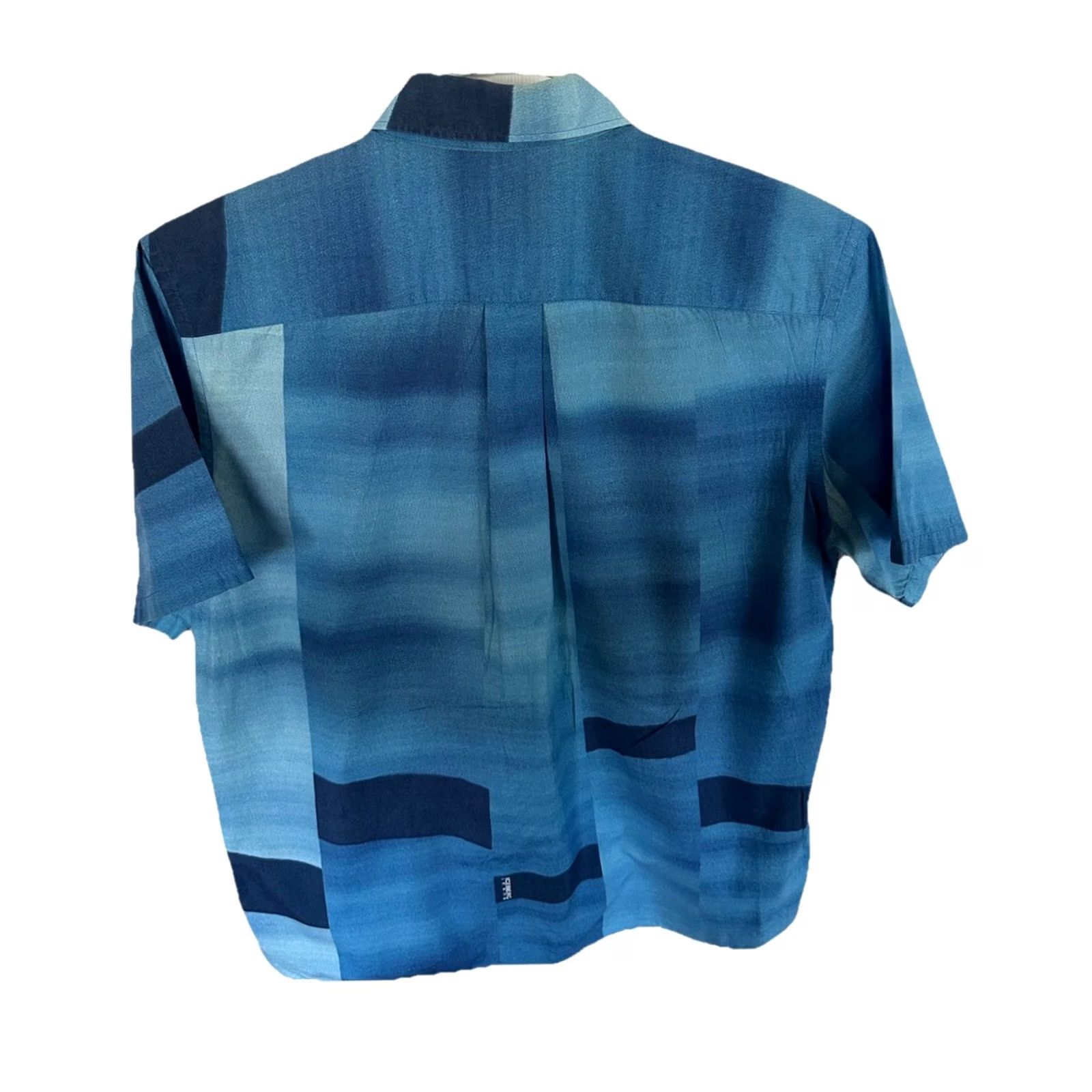 Vintage VINTAGE Iceberg Shirt Mens XL Blue Button-Up 90s Geometric Embroidered Spider Web Spellout Logo Hip Hop Size US XL / EU 56 / 4 - 2 Thumbnail