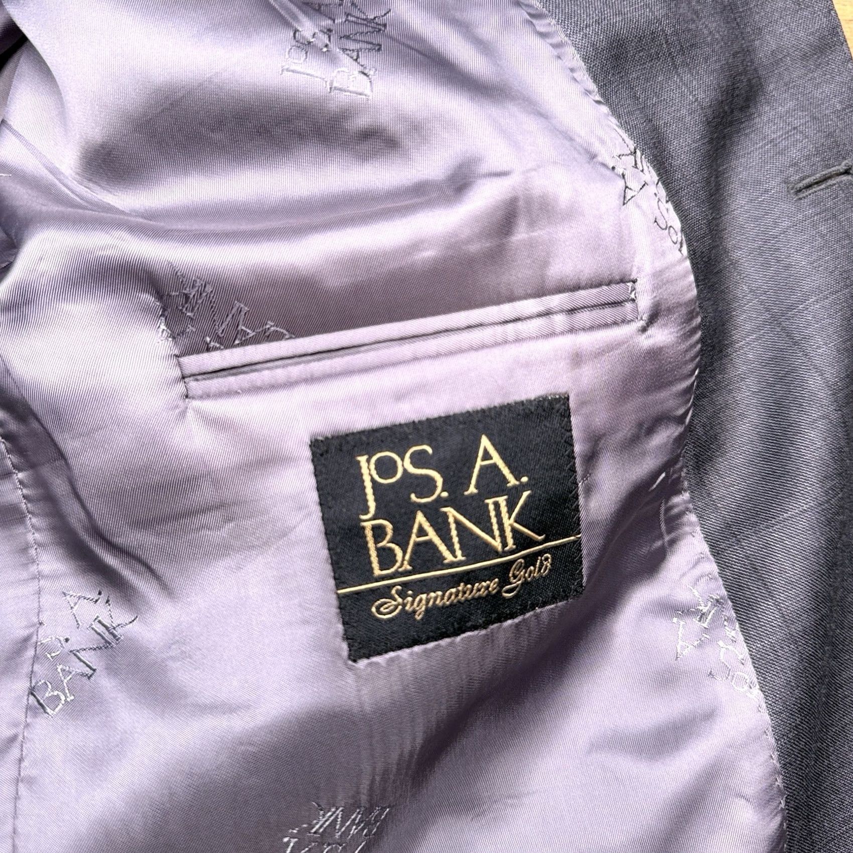 Jos. A. Bank Jos. A. Bank Signature Gold Suit 44 XL Gray Wool Striped 2 Piece Blazer Pants 36x30 Mens Regular, Vintage? No Size 44R - 4 Thumbnail