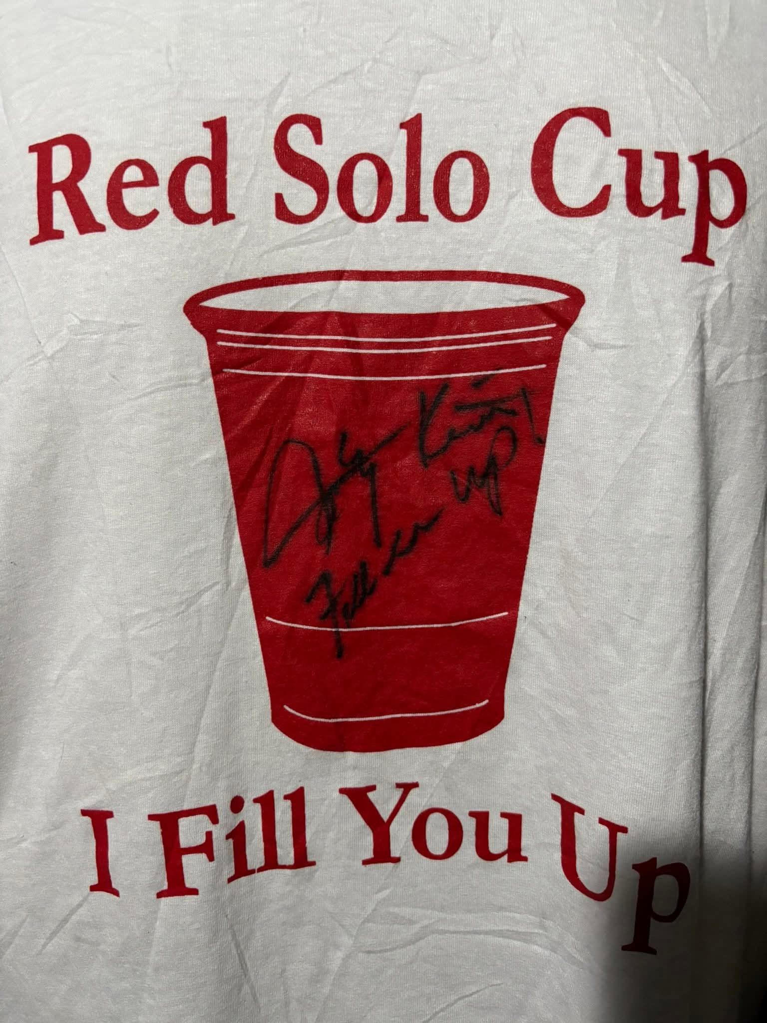 Jerzees RED SOLO CUP JERZEES T-SHIRT SIGNED BY TOBY KEITH 3XL Size US XXL / EU 58 / 5 - 2 Thumbnail