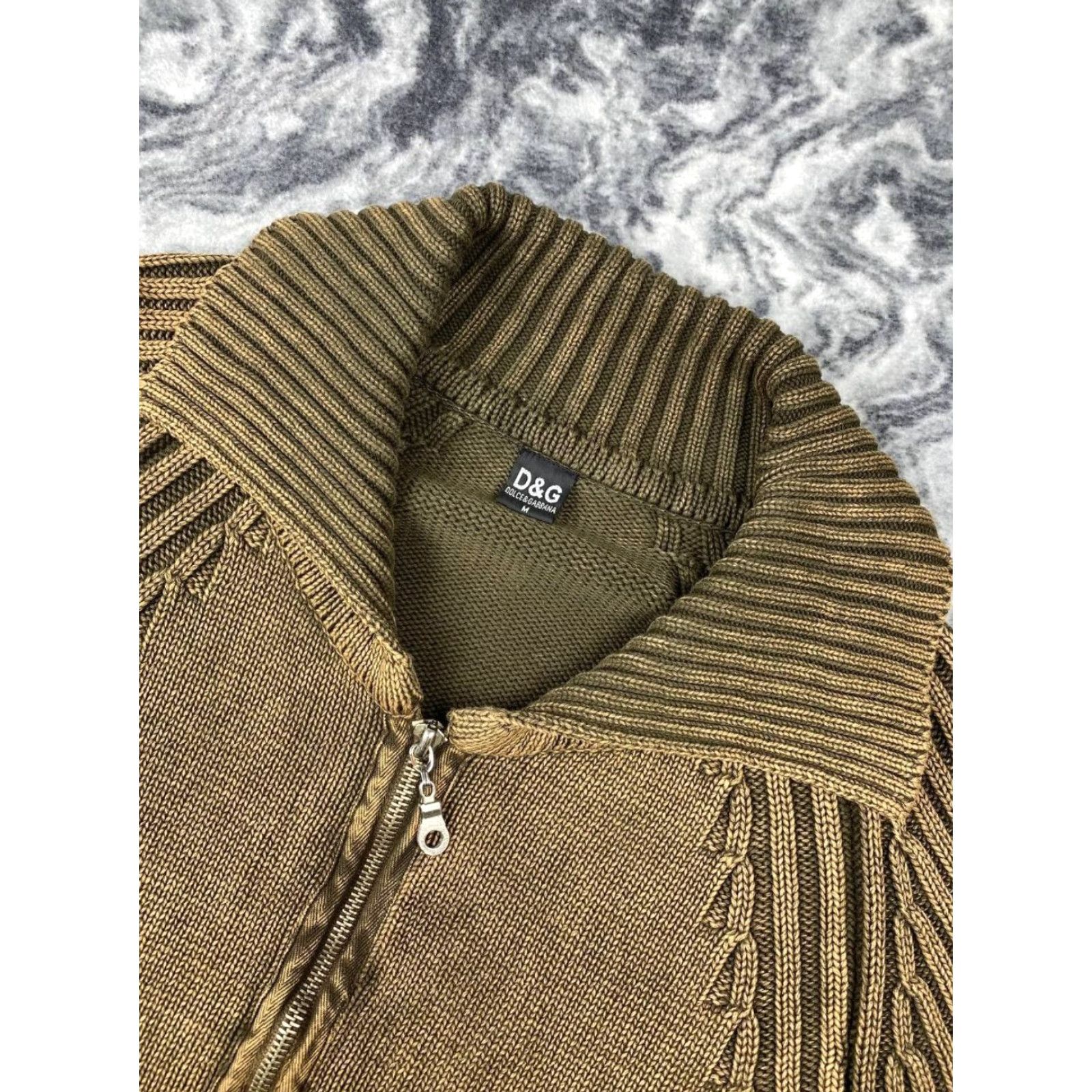 Dolce & Gabbana VINTAGE Dolce&Gabbana Ribbed Knit Sweater 1/4 Zip Men Size M Brown Pullover Knit Long Sleeve Winter Casual Mens Size US M / EU 48-50 / 2 - 3 Thumbnail