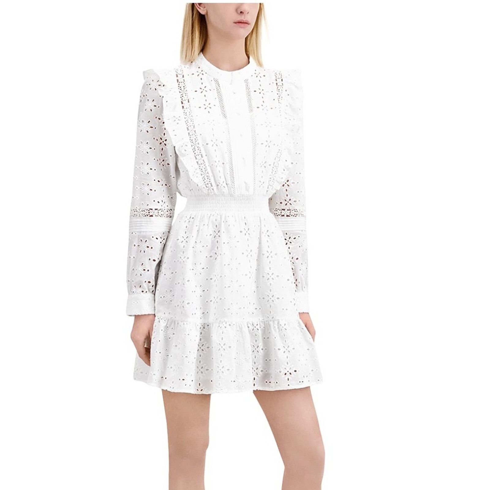 The Kooples NWT! The Kooples White Crochet Buttoned Sundress, Size 1 S Size S / US 4 / IT 40 - 3 Thumbnail