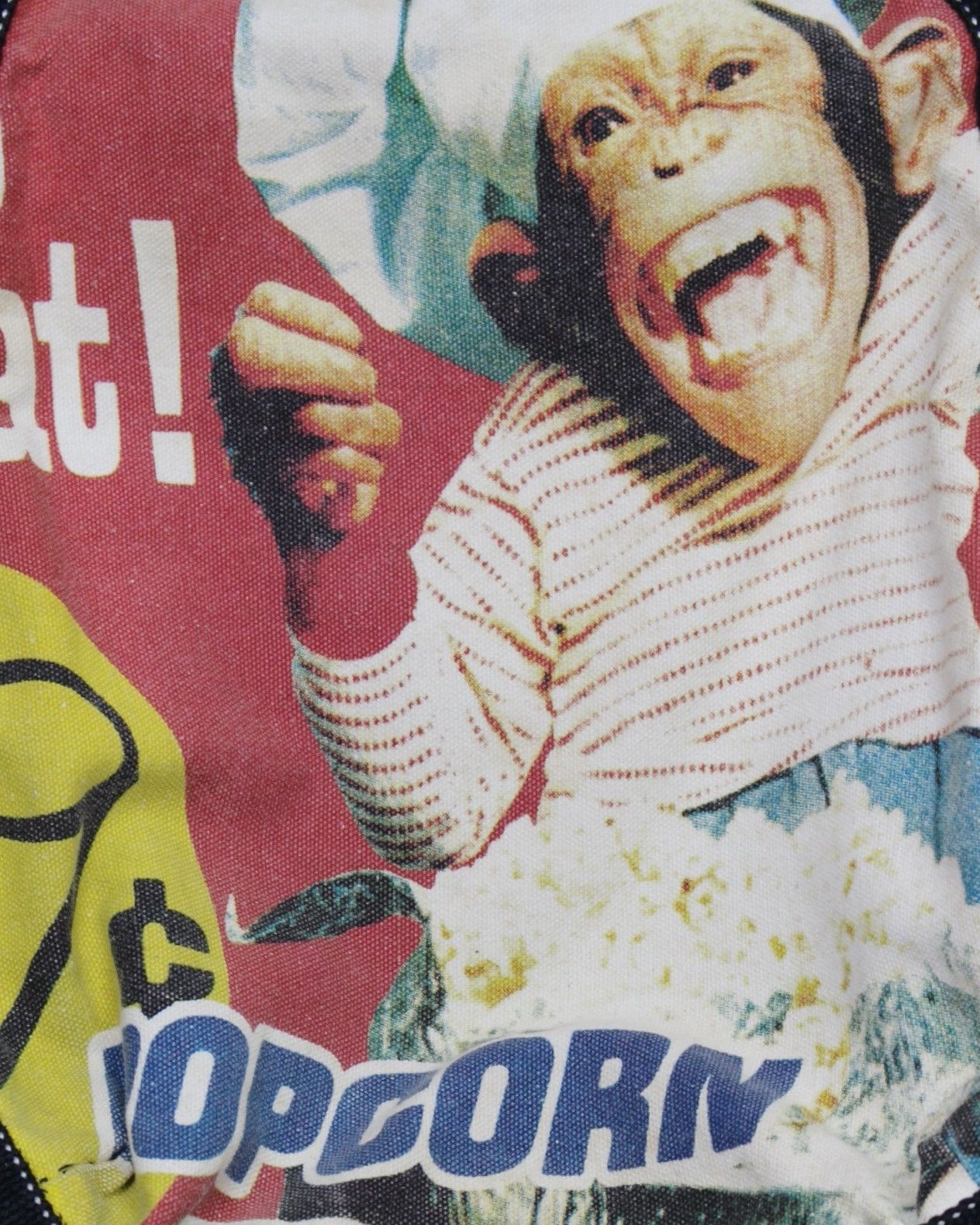 Japanese Brand 2000S MONKEY POPCORN POP ART CANVAS TOTE BAG Size ONE SIZE - 3 Thumbnail