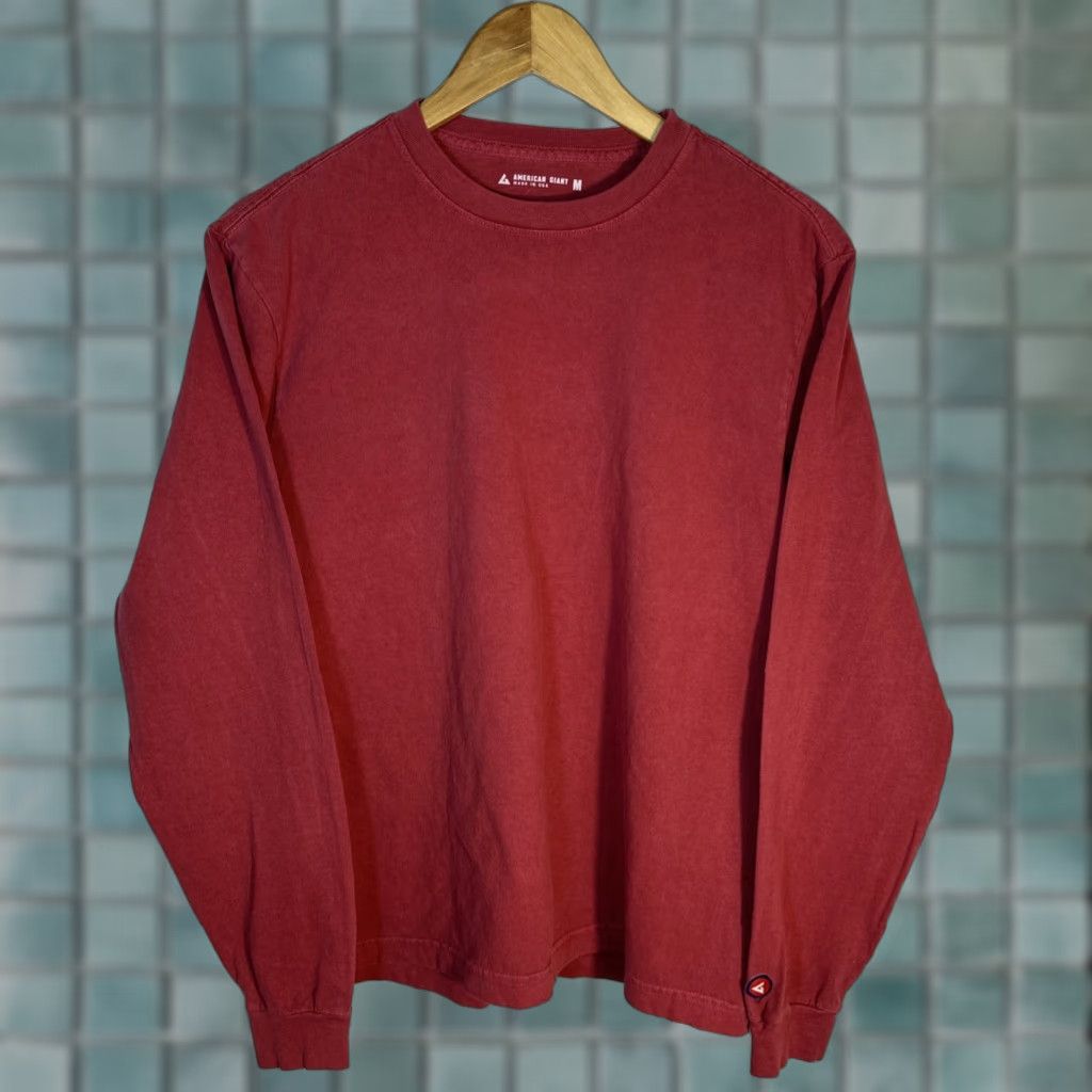 Vintage American Giant Womens Premium Slub Long Sleeve Crew Tee Red Size Medium NWOT Size M / US 6-8 / IT 42-44 - 1 Thumbnail