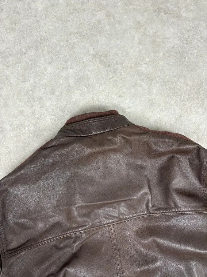 Emporio Armani SS2008 Emporio Armani Brown Lined Leather Biker Jacket Size US L / EU 52-54 / 3 - 6 Thumbnail