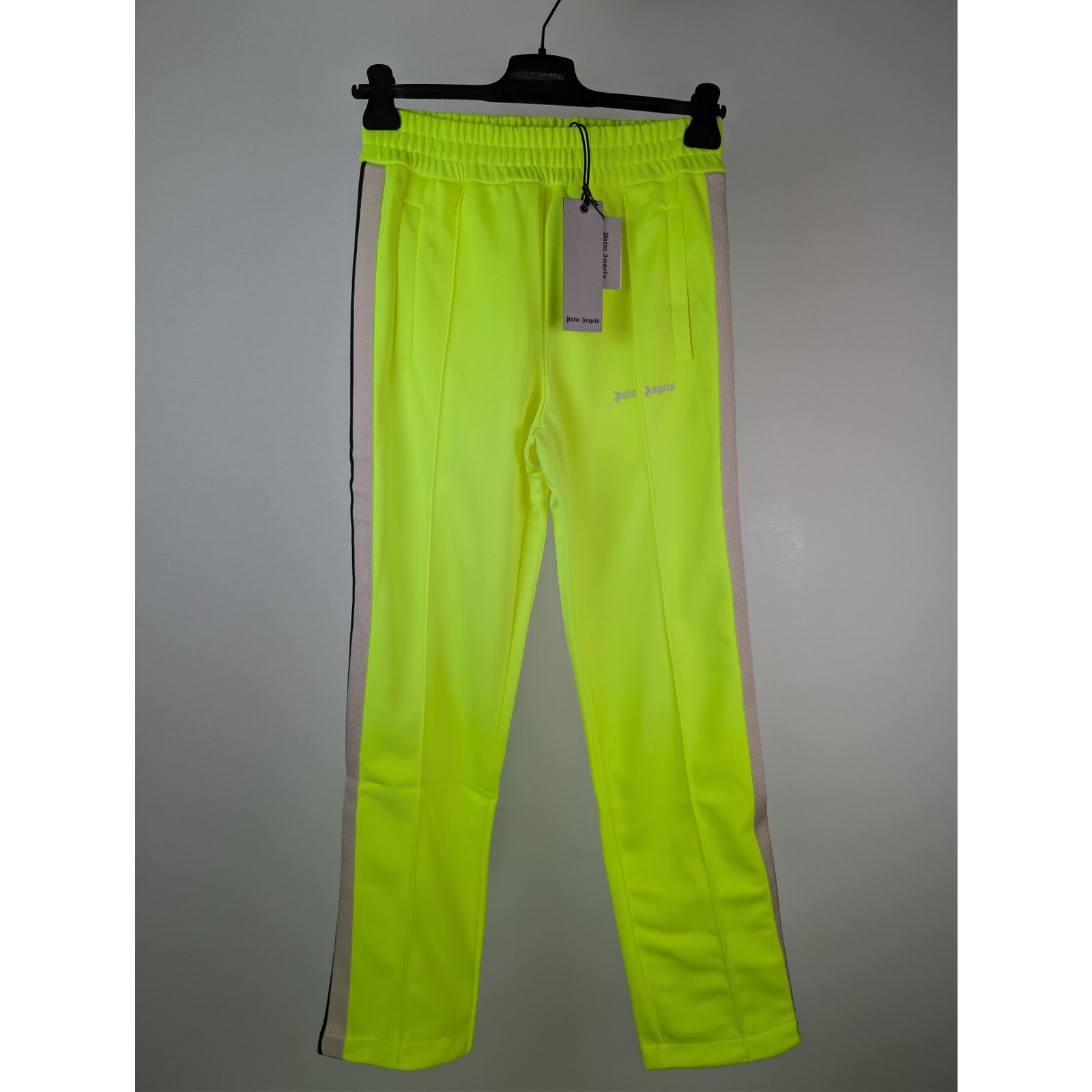 Palm Angels o1rshd1 Classic Logo Track Pants in Yellow Fluo / Off White Size US 32 / EU 48 - 2 Thumbnail