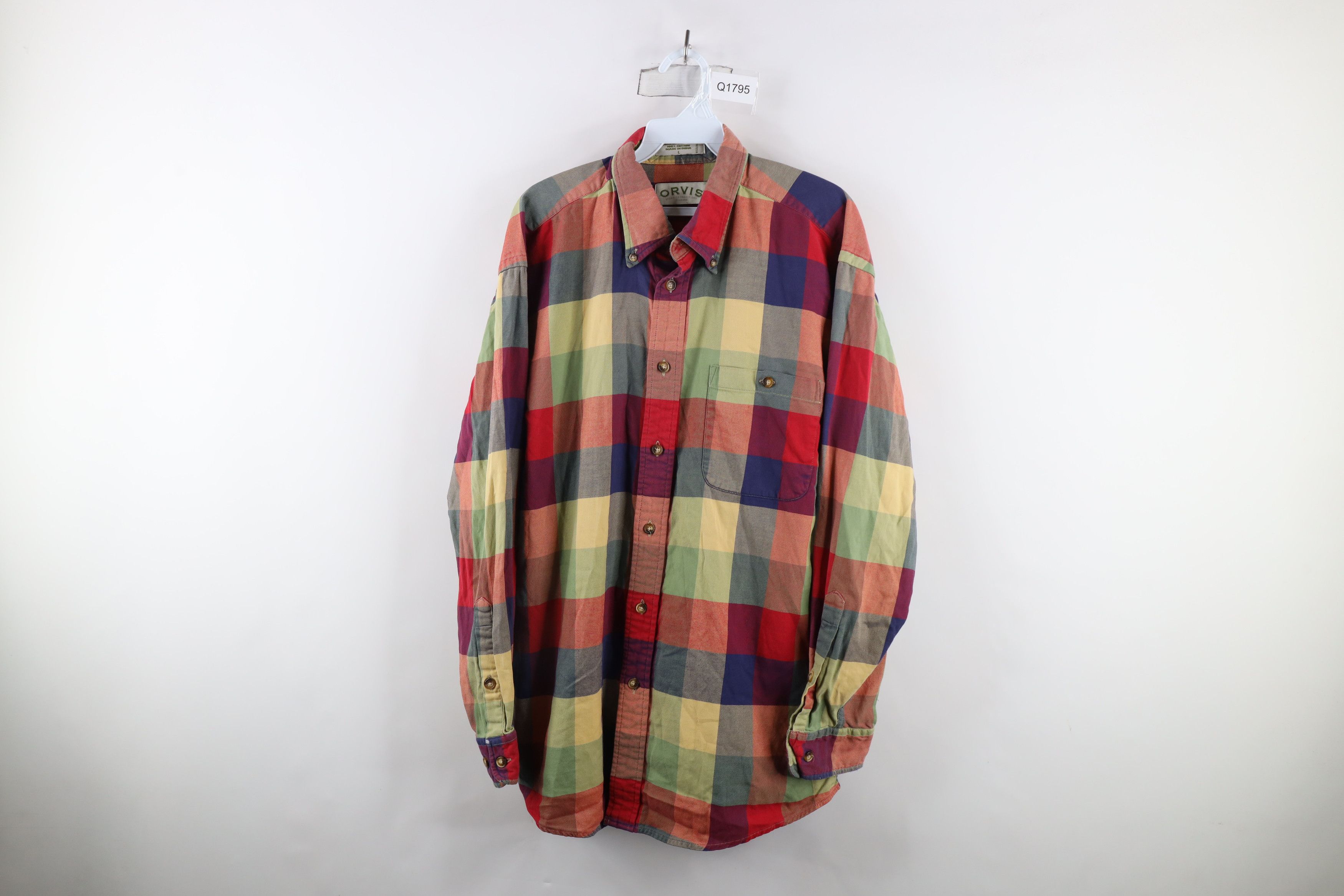 Orvis × Vintage Vintage 90s Orvis Checkered Flannel Button Down Shirt Size US L / EU 52-54 / 3 - 1 Thumbnail