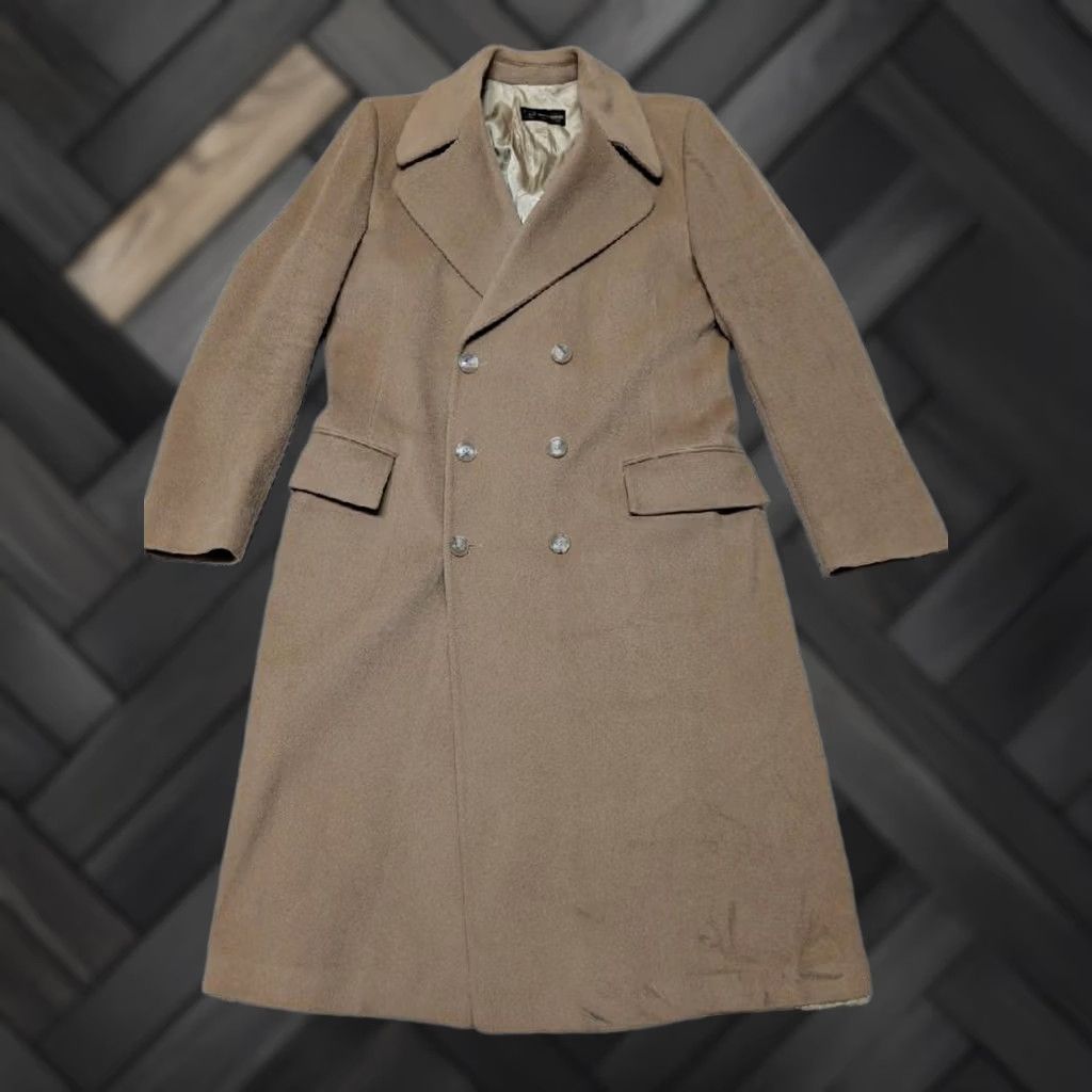 Pierre Cardin VINTAGE Pierre Cardin Overcoat Coat Mens Camel Wool 40 1960s 1970s USA Size US M / EU 48-50 / 2 - 1 Thumbnail