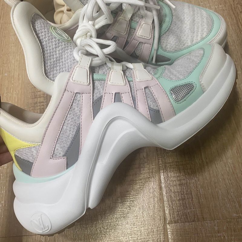Louis Vuitton Louis Vuitton Archlight Running Shoes in Pink and Green Size US 8 / IT 38 - 1 Thumbnail