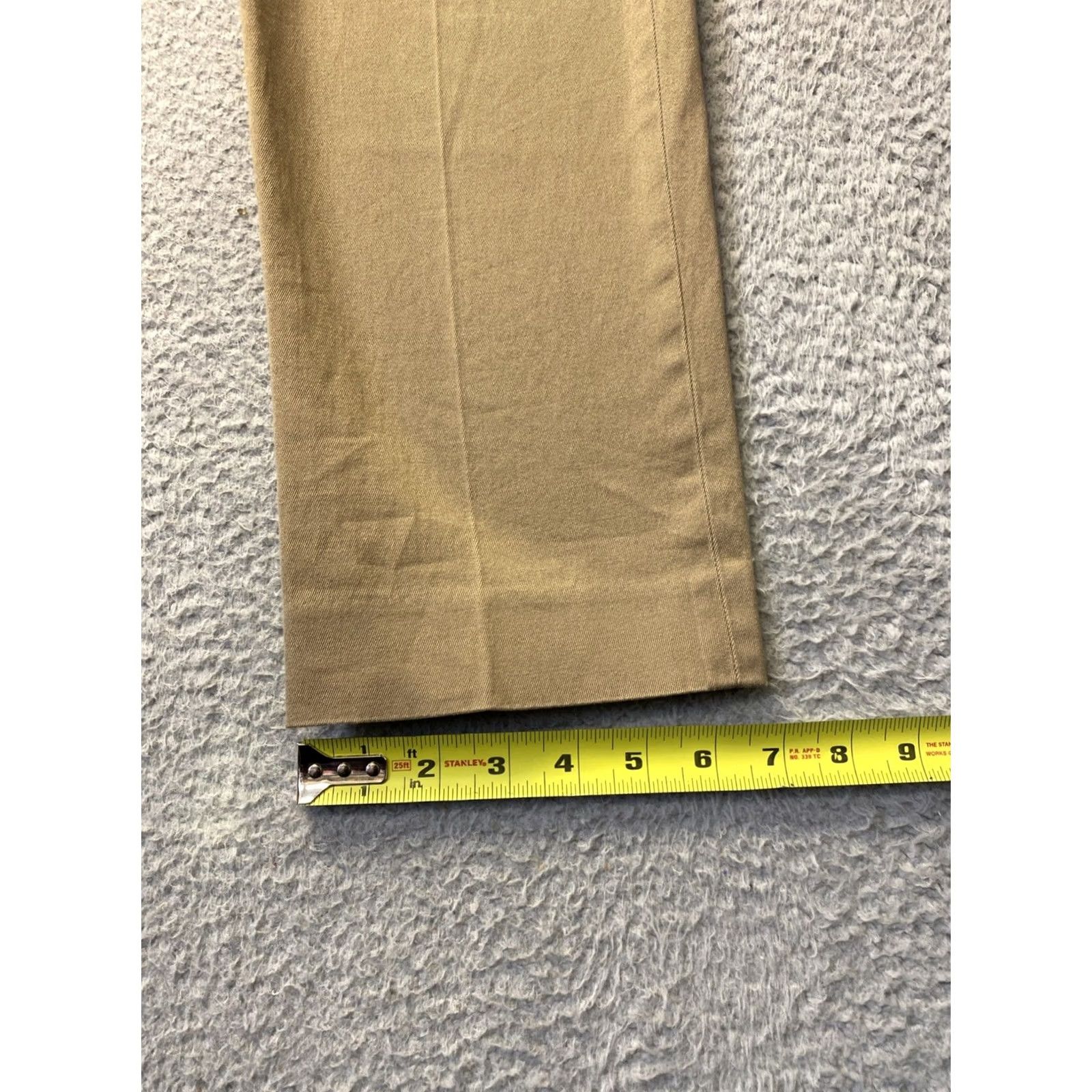 J.Crew J.CREW Chino Pants Mens 31x30 Dark Khaki Slash Pocket Zip Button Solid Straight Front Preppy Casual Slim/Regular Size US 31 - 5 Thumbnail
