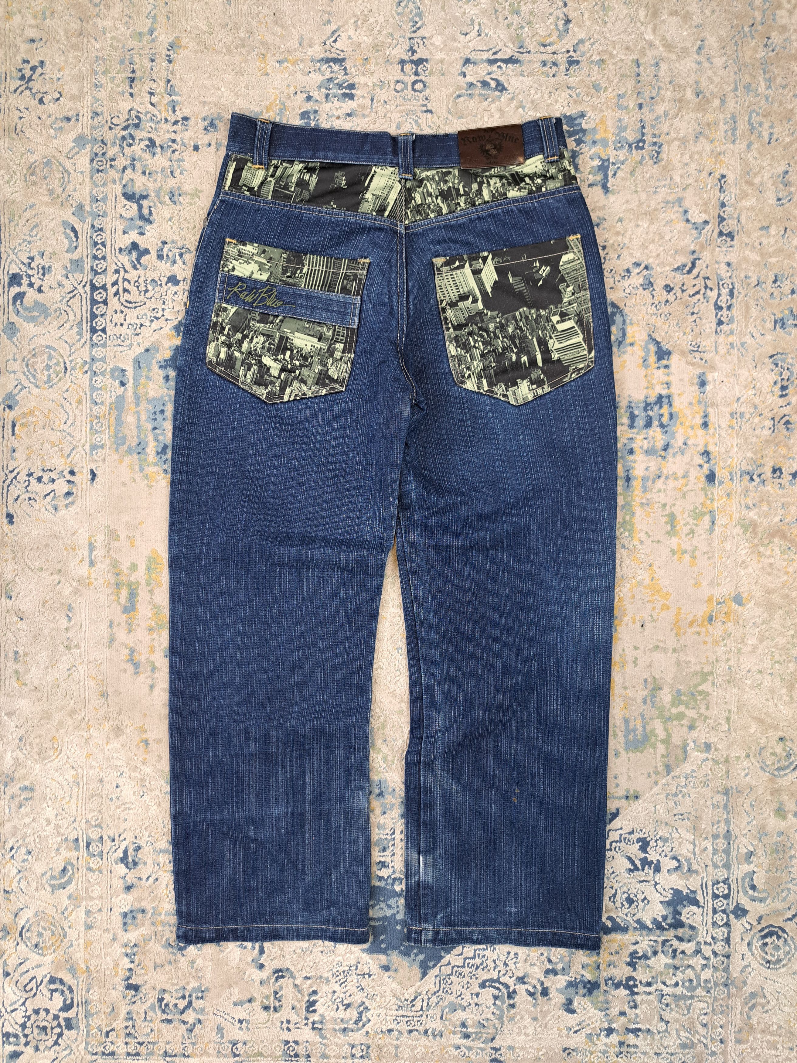 Rap Tees Raw Blue Vintage y2k City Print Baggy Pants Streetwear Size US 30 / EU 46 - 1 Thumbnail