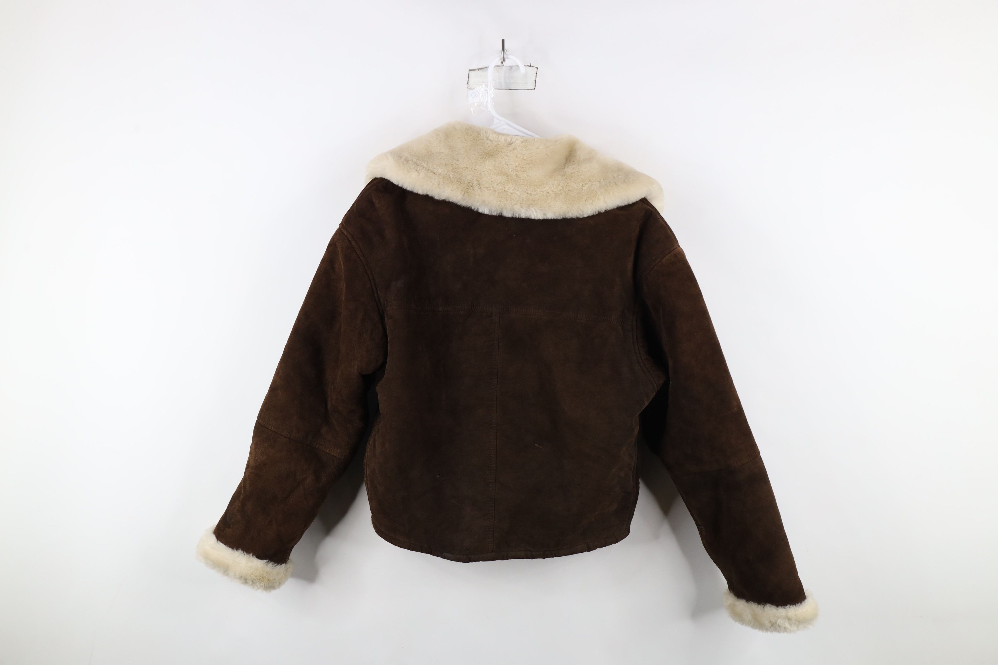 Express × Vintage Vintage 90s Express Fleece Lined Suede Leather Jacket Size S / US 4 / IT 40 - 13 Thumbnail