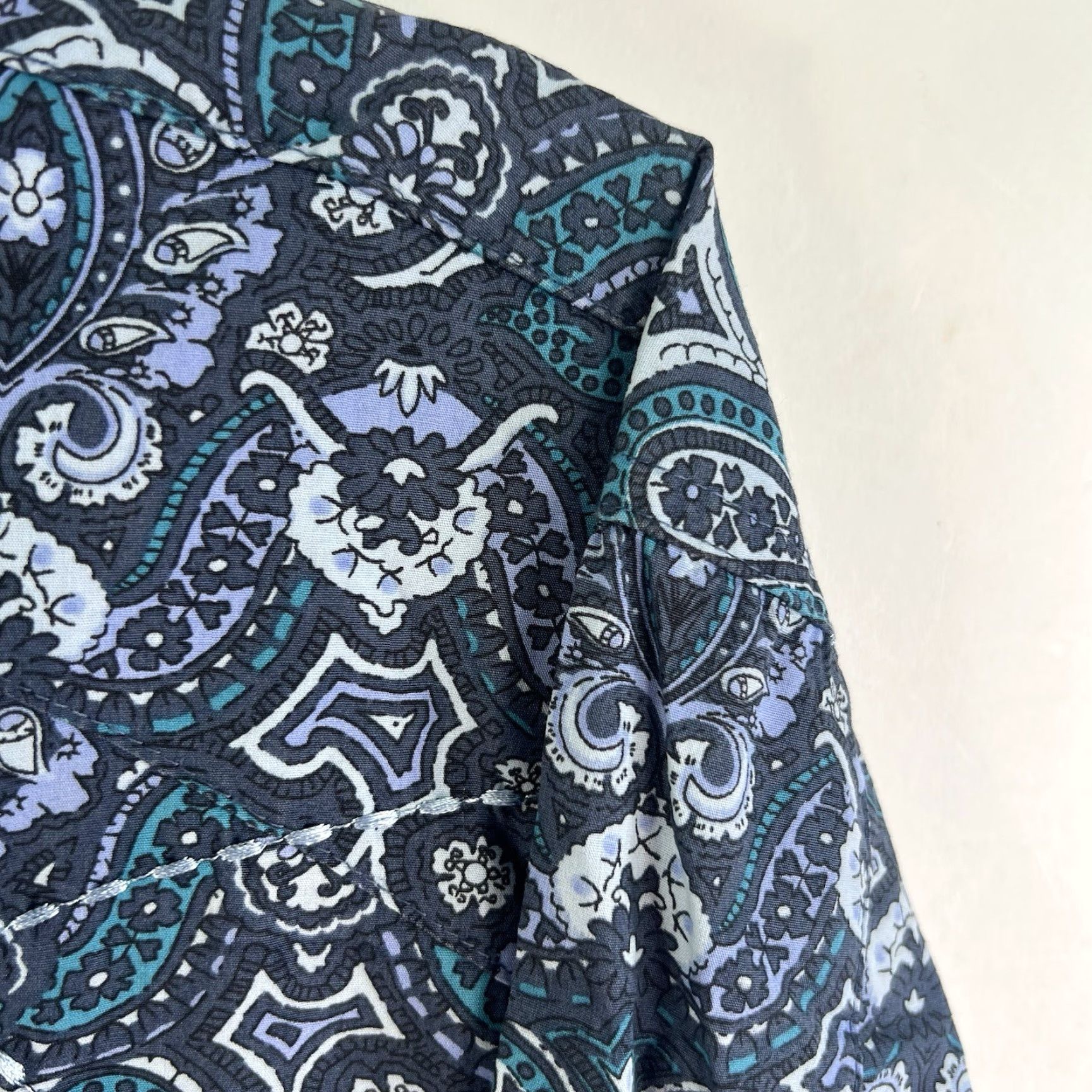 Wrangler VINTAGE Wrangler 20X Paisley Pearl-Snap Shirt Mens Size M Long Sleeve Green Cotton Western Boho Flannel Size US M / EU 48-50 / 2 - 2 Thumbnail