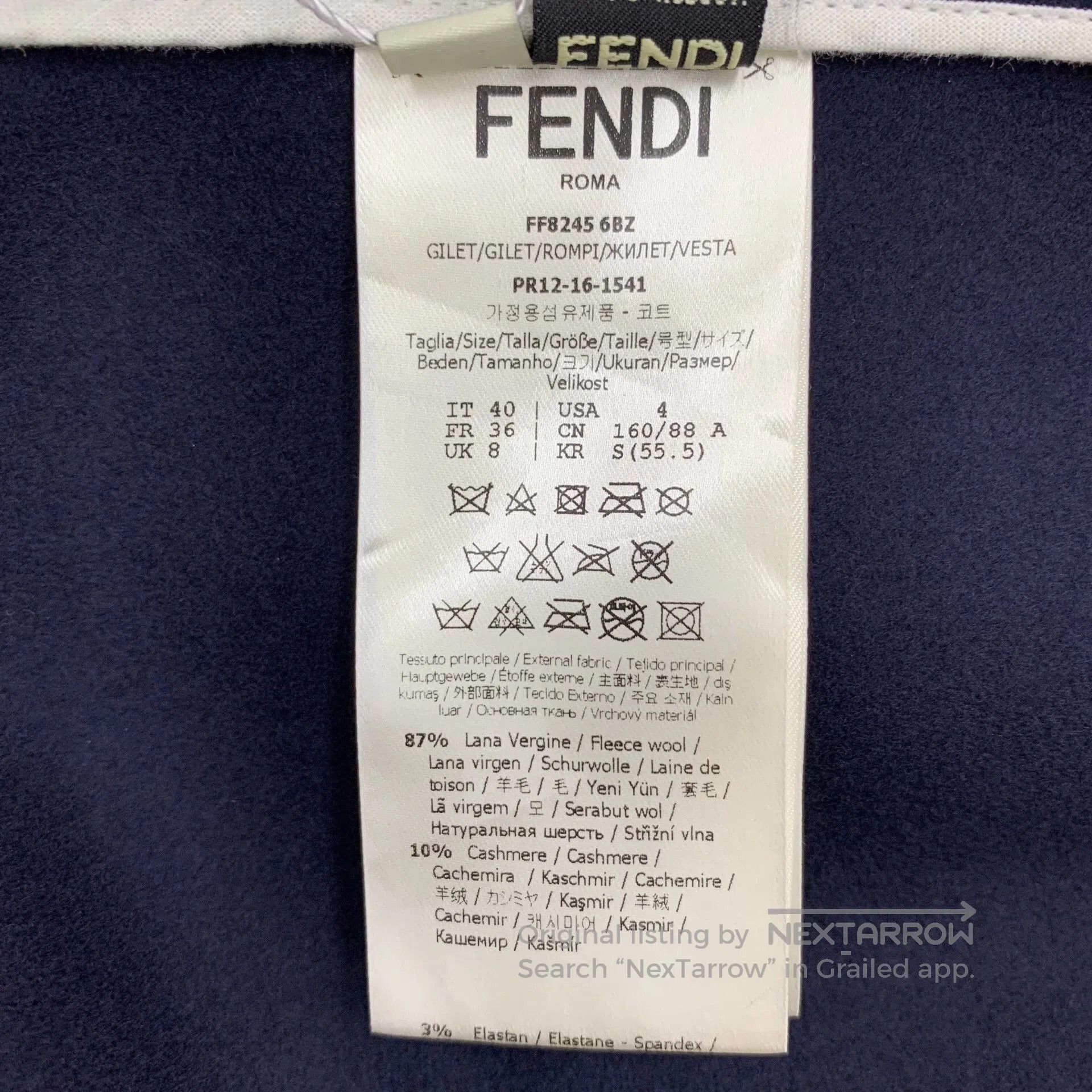 Fendi fendi navy wool sleeveless vest with pockets. Size US M / EU 48-50 / 2 - 7 Thumbnail