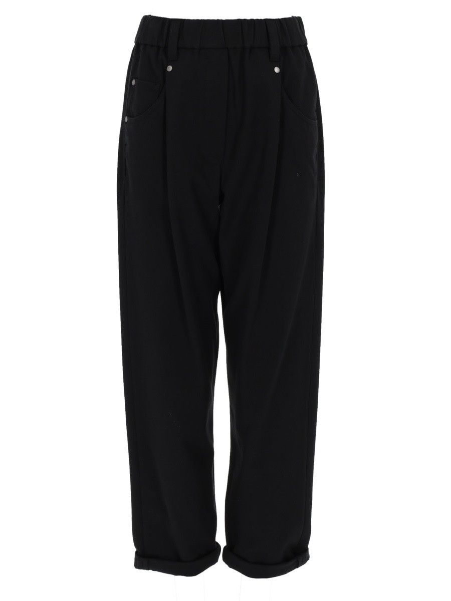 Brunello Cucinelli BRUNELLO CUCINELLI COTTON PANTS - BLACK (IT 44) Size 30" / US 8 / IT 44 - 1 Thumbnail