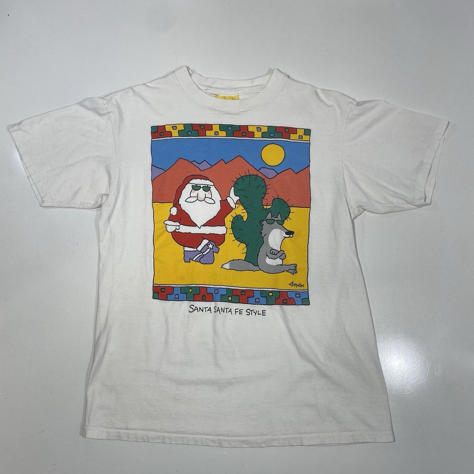All Sport VTG 90’s Santa Fe Style Christmas Shirt Boynton Mens L White Size US L / EU 52-54 / 3 - 1 Thumbnail