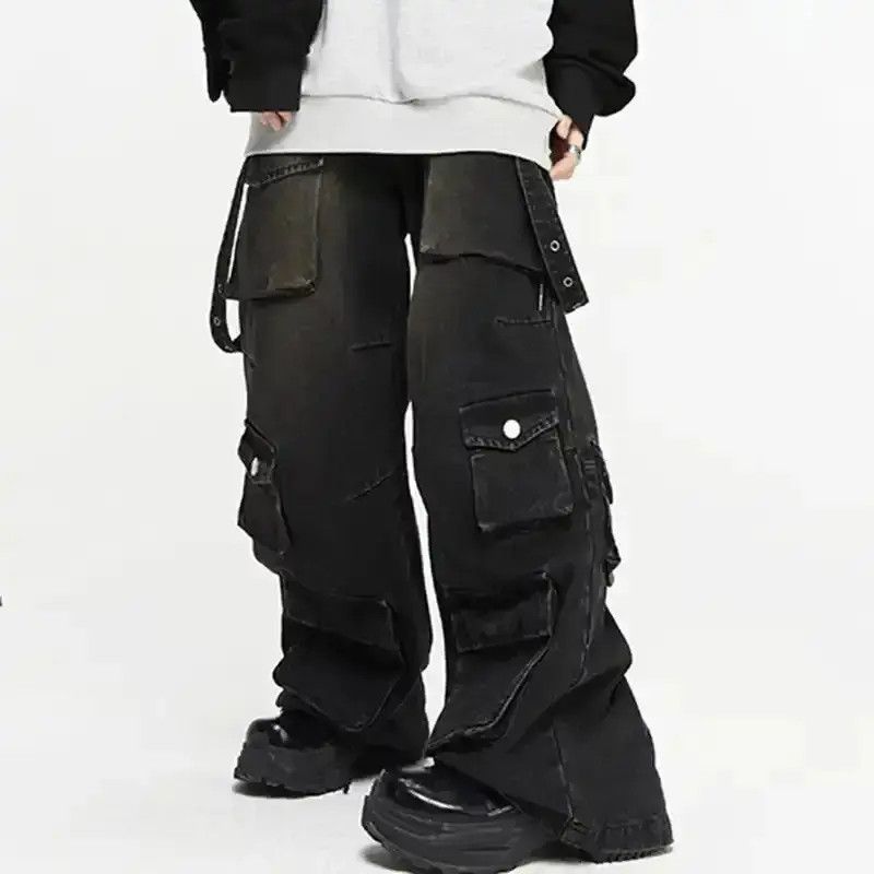 Japanese Brand Summer Men's American High Street Multi Pocket Wide Leg Jean Size US 32 / EU 48 - 1 Thumbnail