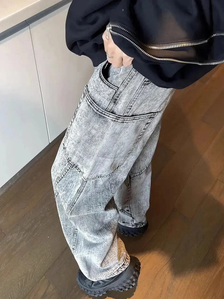 Japanese Brand Retro high street straight leg wide leg jeans Size US 32 / EU 48 - 5 Thumbnail