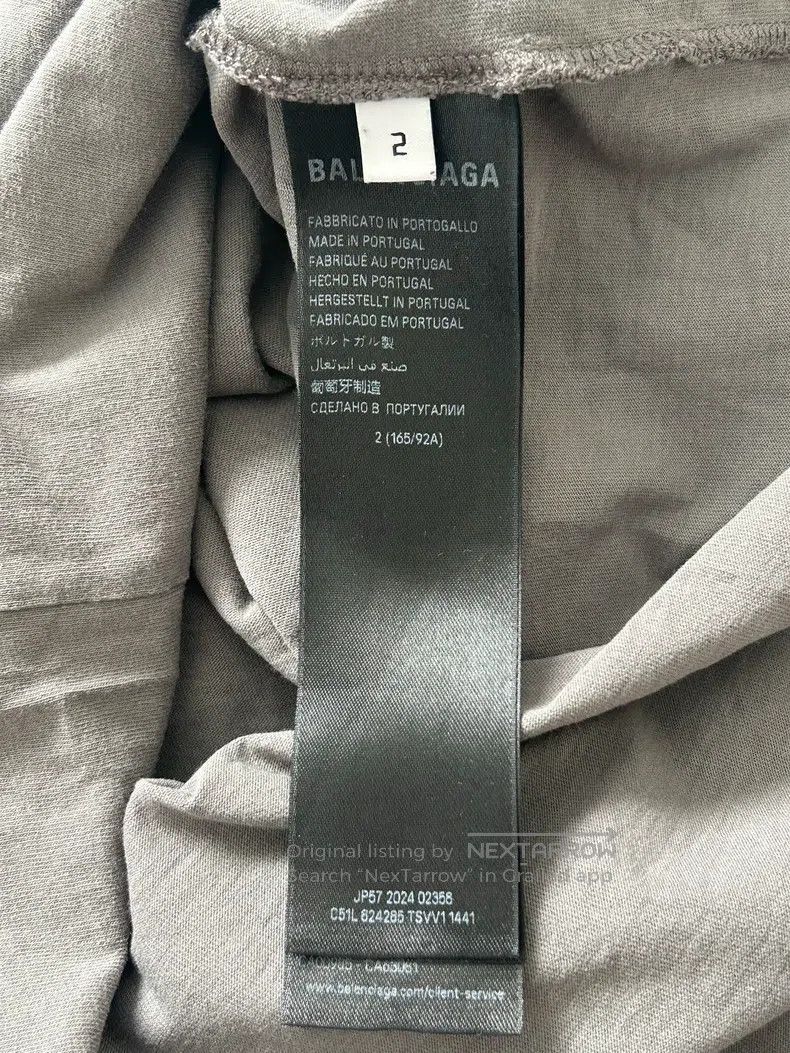 Balenciaga Balenciaga Dark grey distressed hole short sleeve T-shirt Size US M / EU 48-50 / 2 - 4 Thumbnail