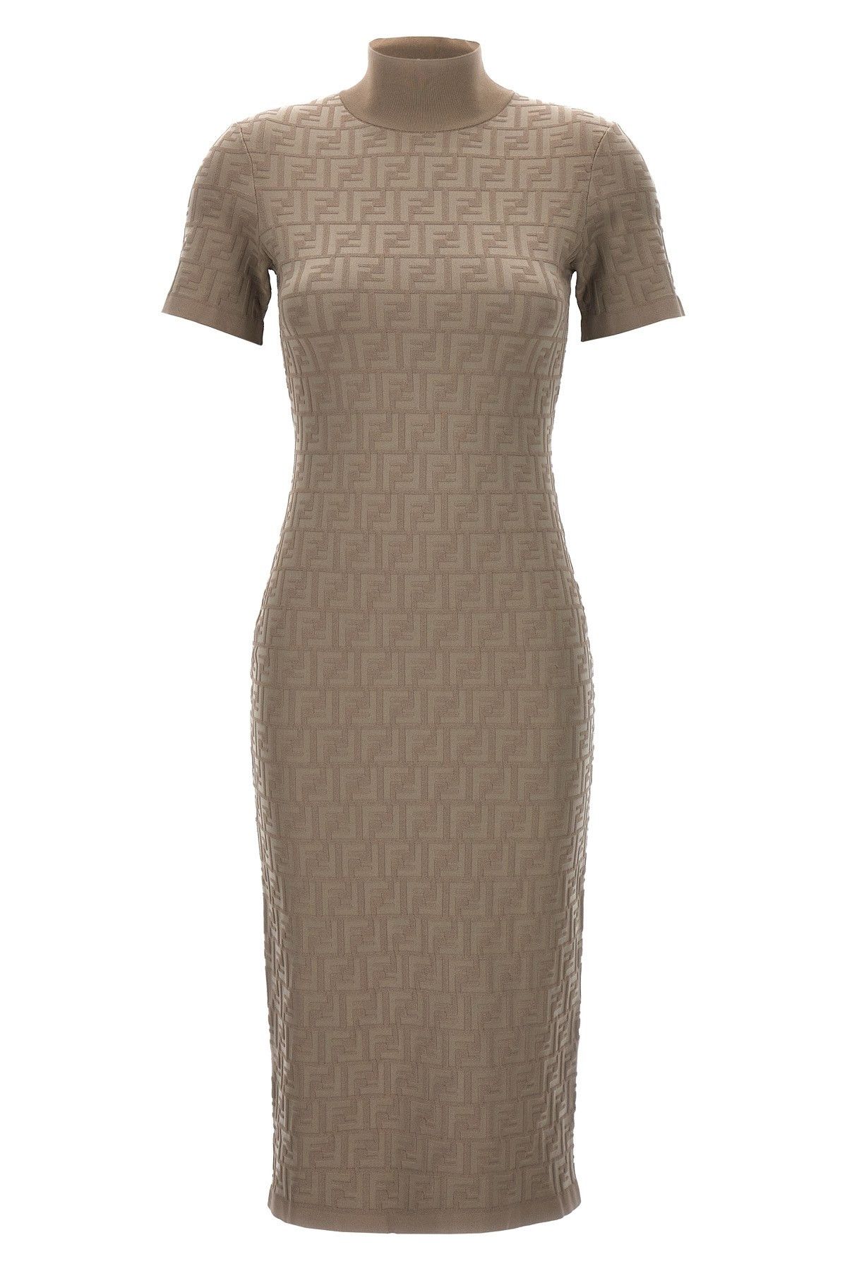 image of Fendi 'ff' Dress in Beige, Women's (Size Medium)
