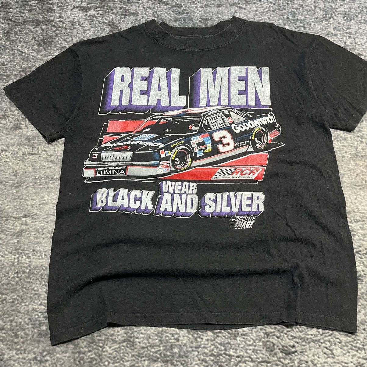 NASCAR Vintage 90s Dale Earnhardt NASCAR Racing Black T Shirt Large Size US L / EU 52-54 / 3 - 3 Thumbnail