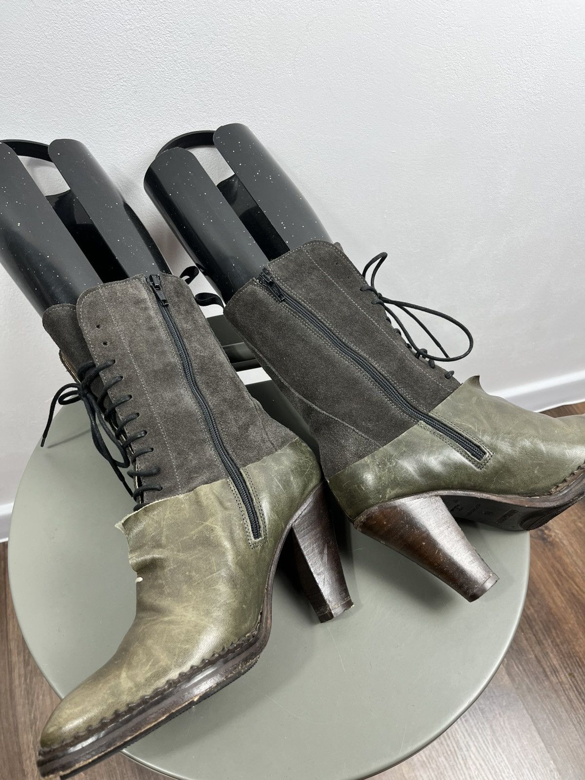 Other Atelier do Sapato Lace Up Suede Leather High Heel Boots 37 Size US 6.5 / IT 36.5 - 8 Thumbnail