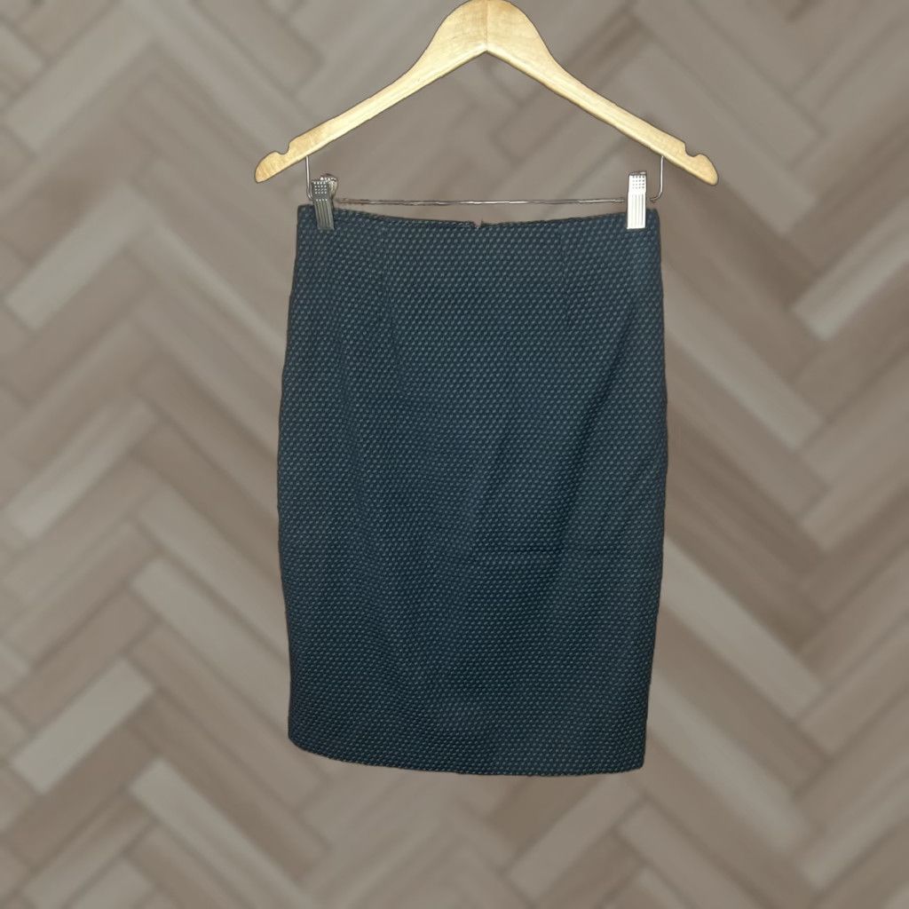 Vintage VINTAGE The Fold London Navy Green Knee Length Pencil Skirt Size 4 Womens Career Casual Size 27" / US 4 / IT 40 - 1 Thumbnail