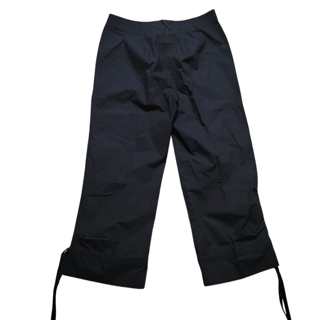 Other Dana Buchman Black 100% Cotton Cropped Tie Pants - Sz 6 Size 28" / US 6 / IT 42 - 2 Thumbnail