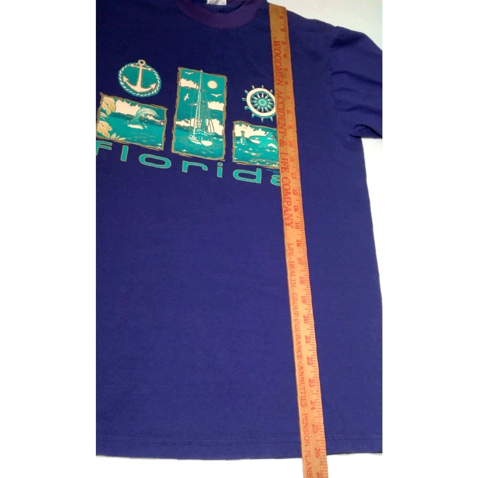 Nautica VINTAGE Unbranded Florida T-Shirt Medium Purple Nautical Dolphin Whale Sailboat Ocean Graphic Mens Size US M / EU 48-50 / 2 - 6 Thumbnail
