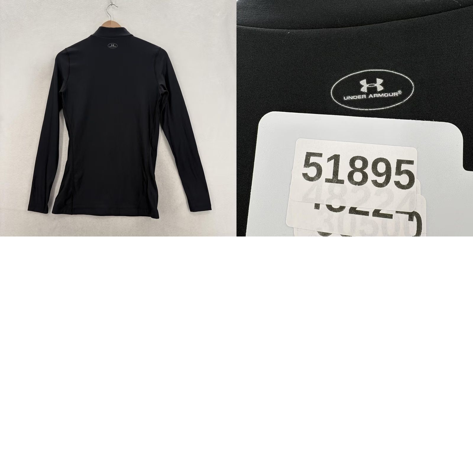 Under Armour Under Armour ColdGear Shirt Mens Large Black Long Sleeve Mock Neck Compression Athletic Activewear Size US L / EU 52-54 / 3 - 9 Thumbnail
