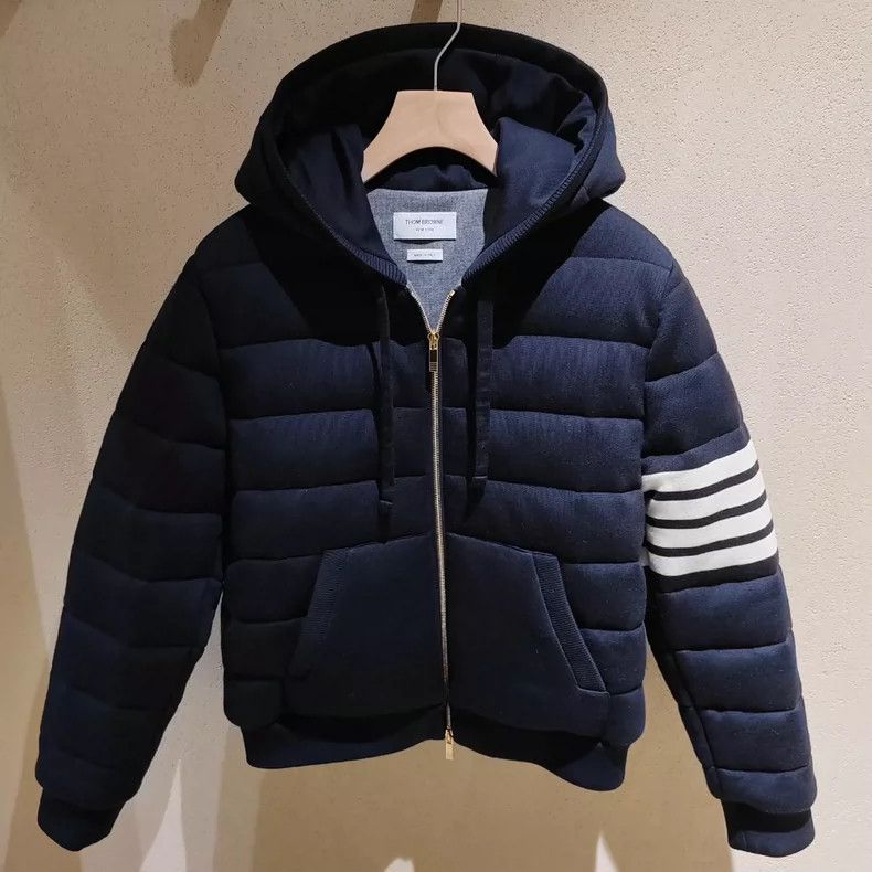 Thom Browne Thom Browne Striped Hooded Puffer Jacket - dmc Size US M / EU 48-50 / 2 - 1 Thumbnail