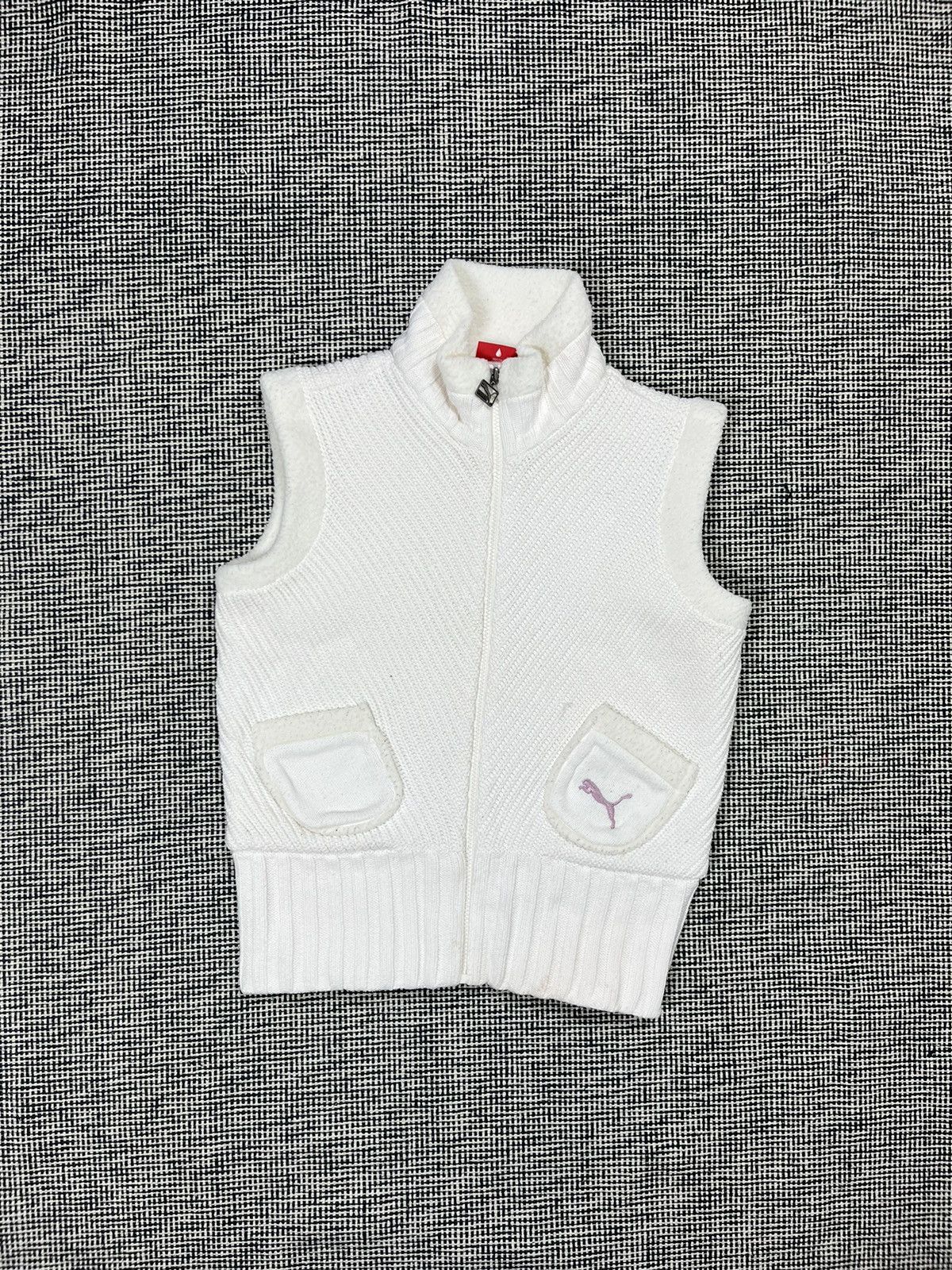 Puma × Vintage Puma y2k sweater vest Sherpa fleece vintage zip up Size S / US 4 / IT 40 - 1 Thumbnail
