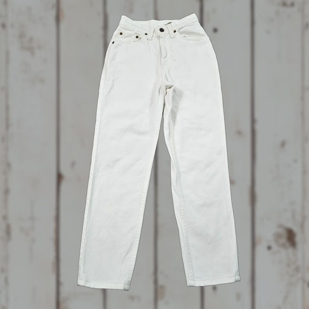 Levi's VINTAGE Levi's Jeans 512 Womens Slim White 1 High Rise Denim 21x26 USA Size 42" / US 20 - 1 Thumbnail