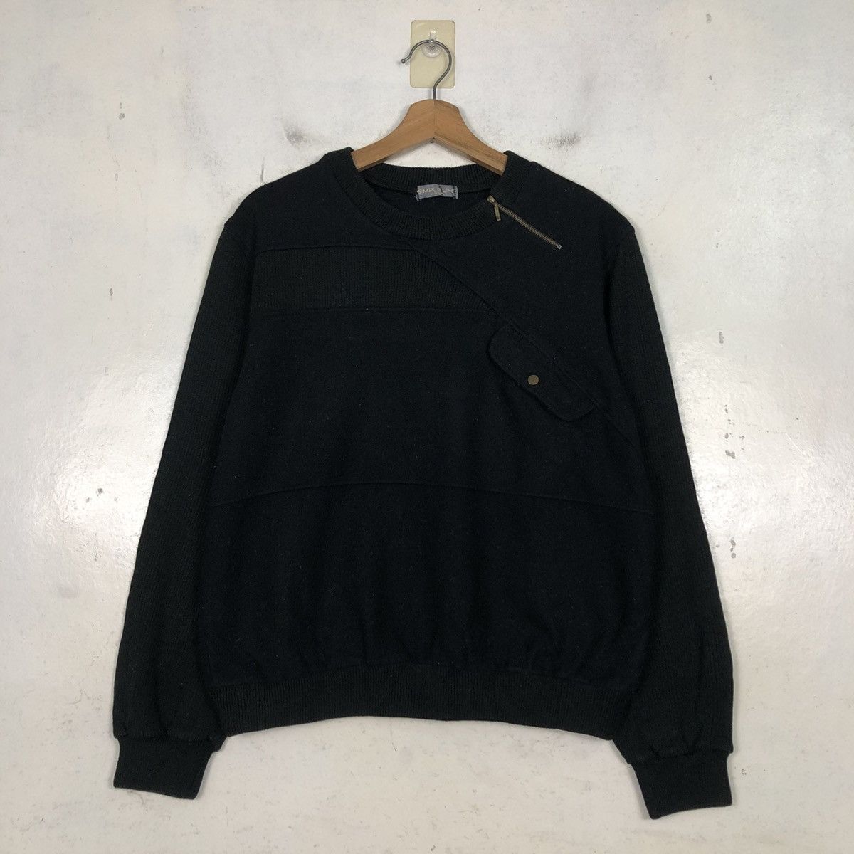 Issey Miyake 📌Vintage Sweatshirt Rich Black Asymmetrical Simple Life Size US M / EU 48-50 / 2 - 3 Thumbnail