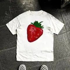 VIBE White casual retro orange print t-shirt Size US L / EU 52-54 / 3 - 6 Thumbnail