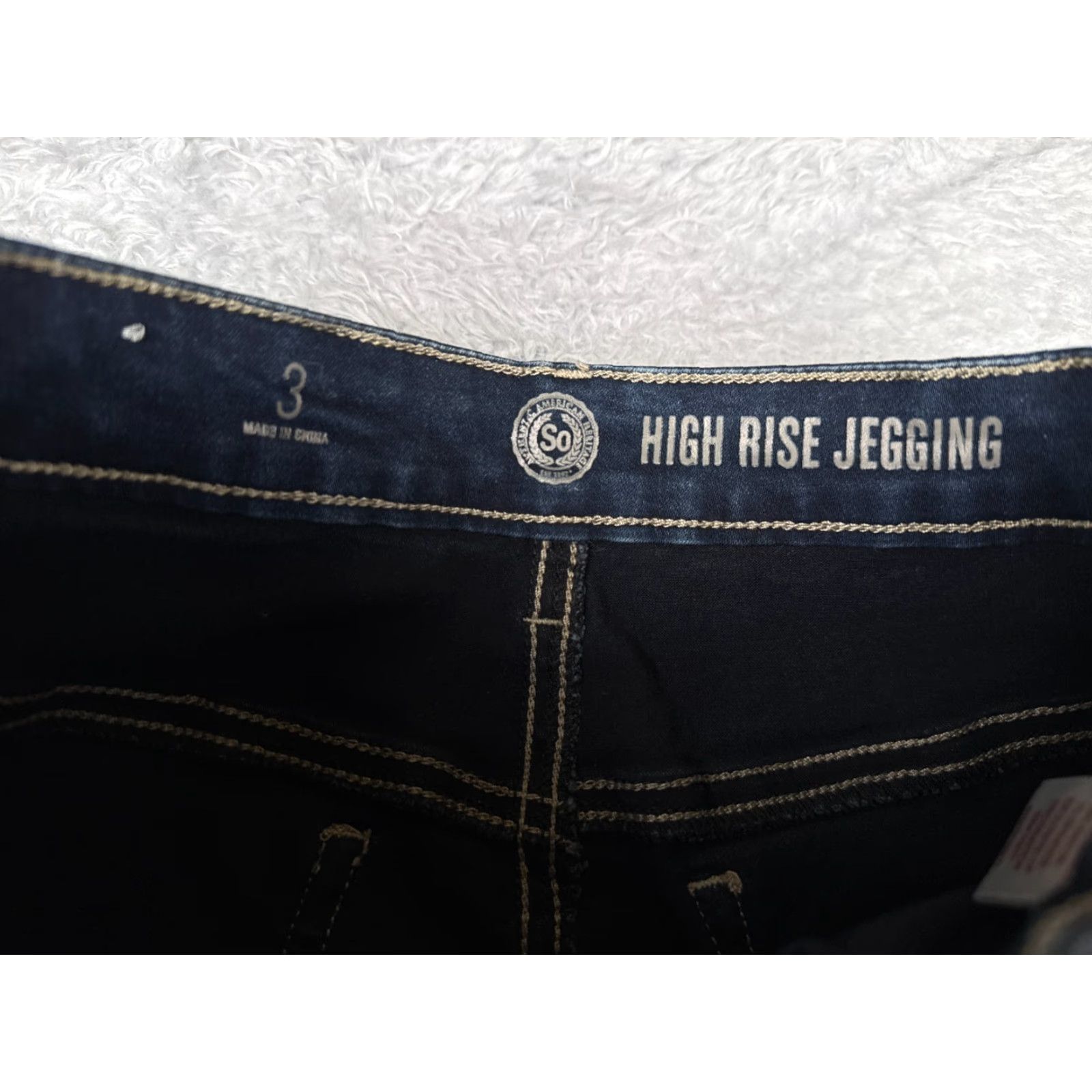 Vintage SO Jeans Juniors Jeans Blue Denim Jegging High Rise Cap Cotton Blend 23x28 Regular Size 3 Women Ladies 5-Pocket Solid Middle Wash Size 26" / US 2 / IT 38 - 6 Thumbnail