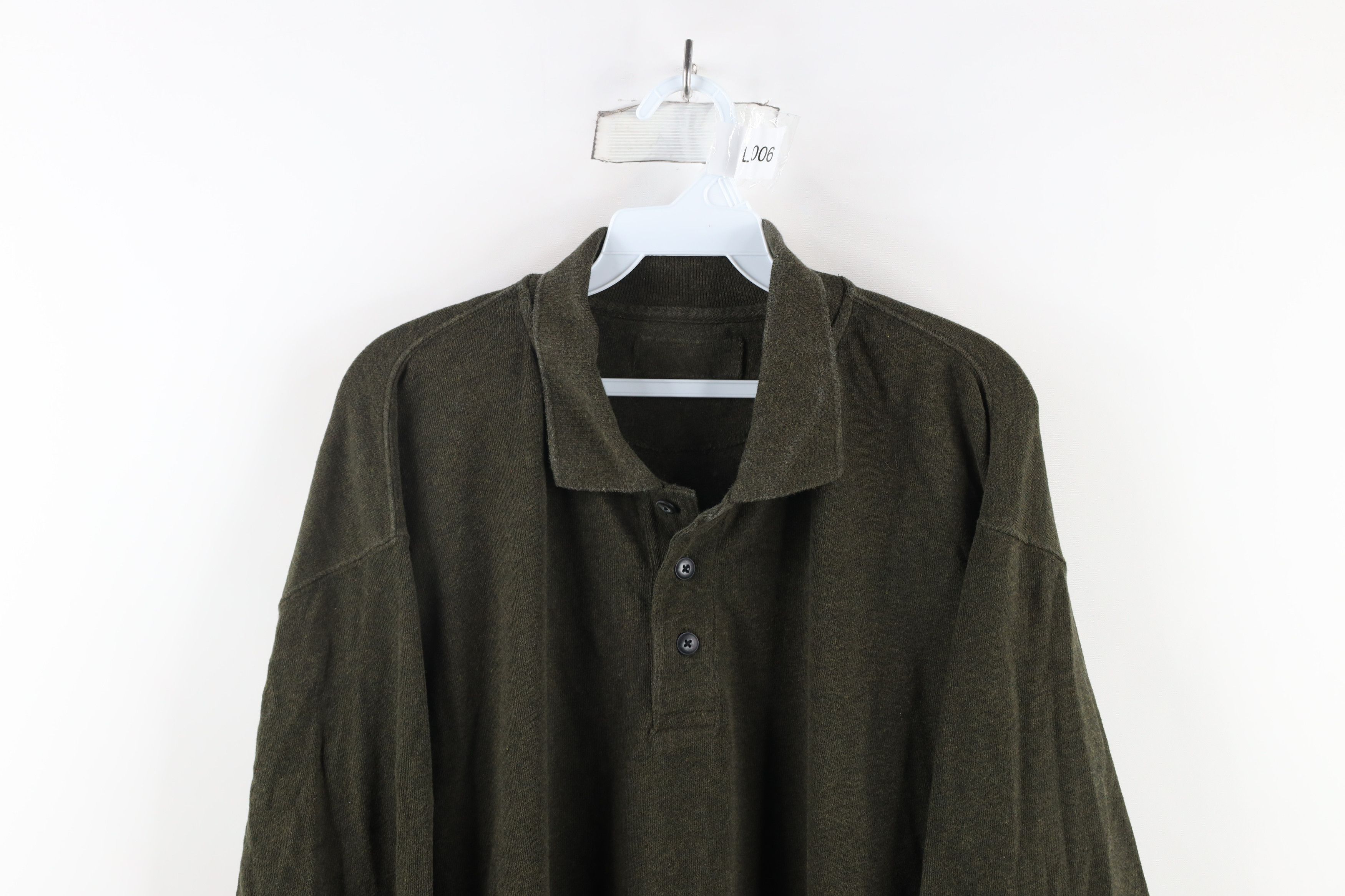 Vintage Vintage 90s Streetwear Long Sleeve Rugby Polo Shirt Green Size US XL / EU 56 / 4 - 2 Thumbnail