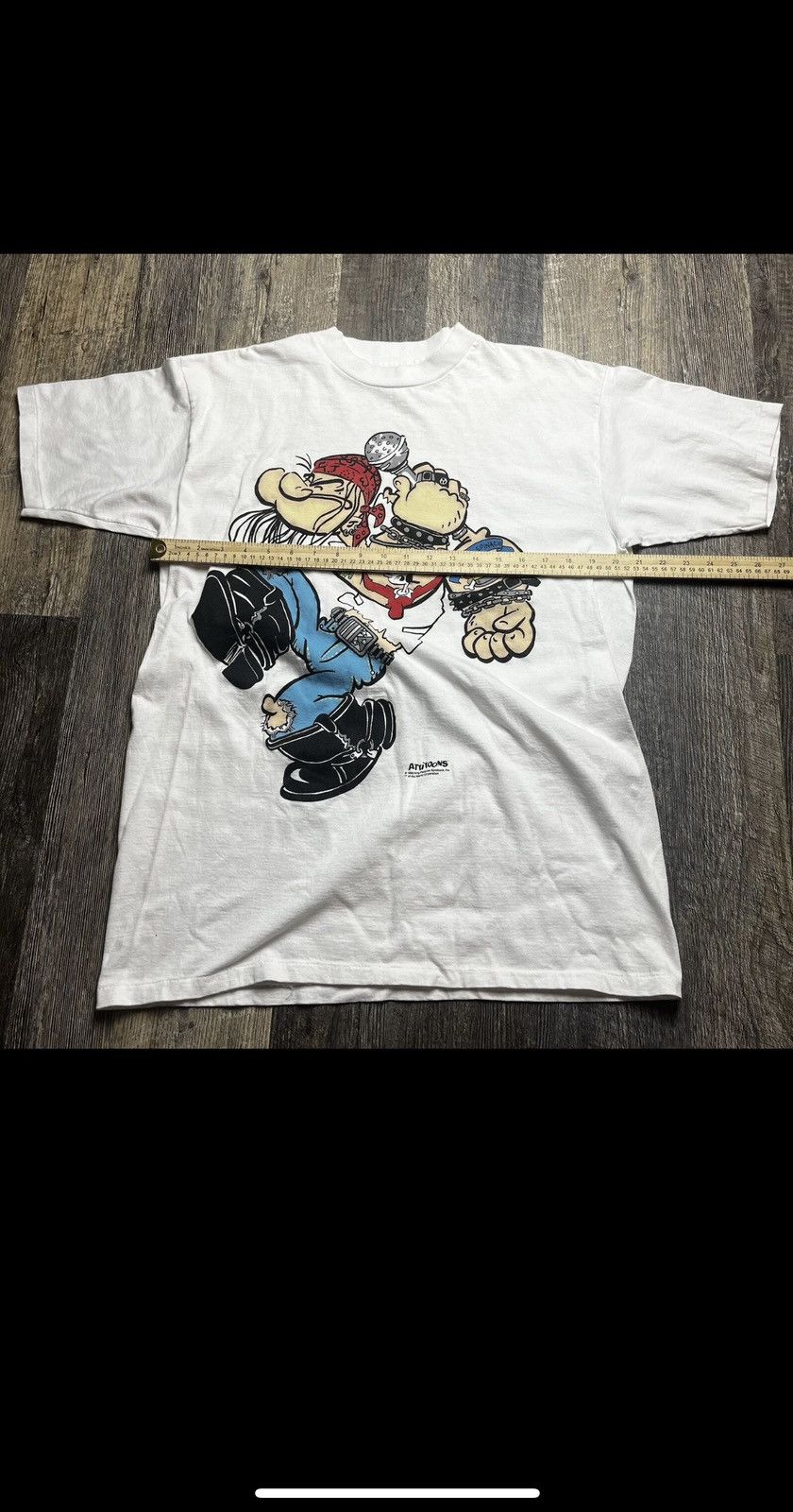 Vintage Vintage 90s Popeye Guns N Roses Rock Tee XL Single Stitch Size US XL / EU 56 / 4 - 2 Thumbnail