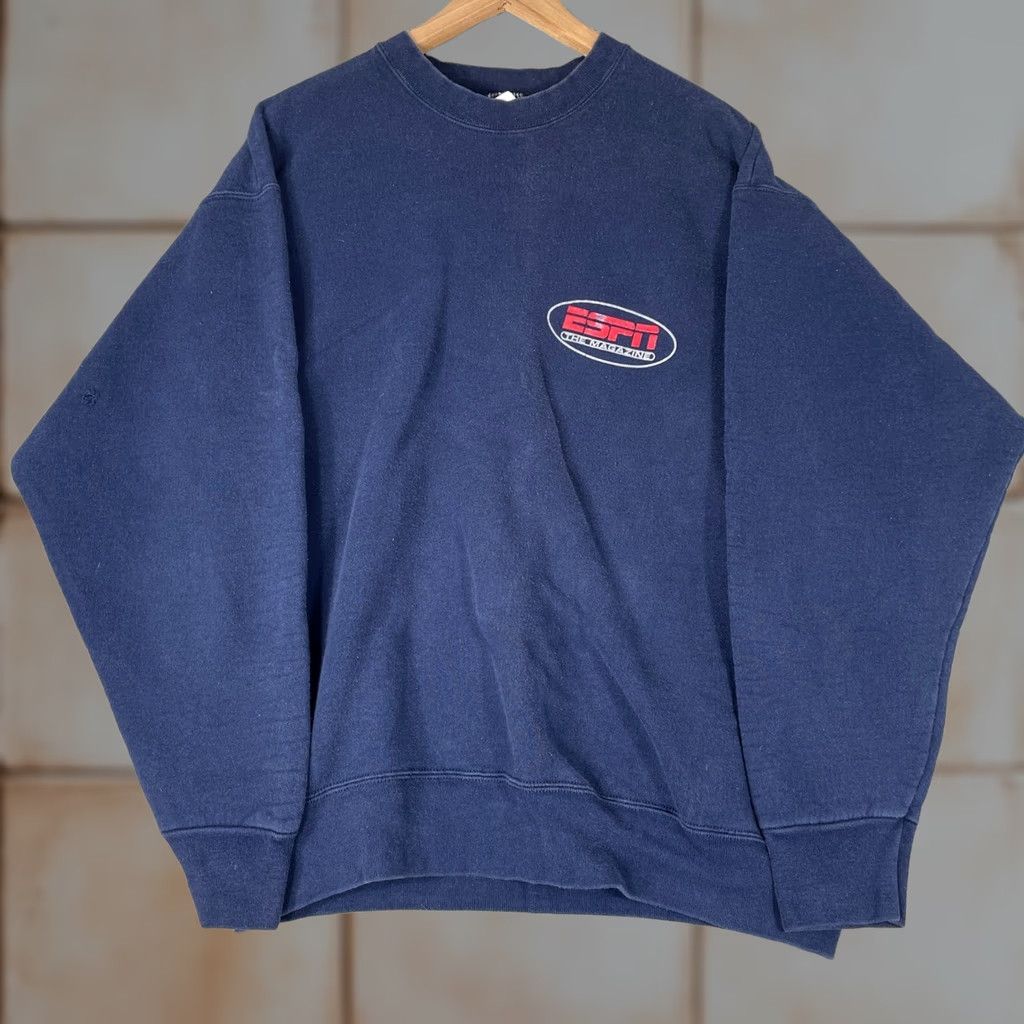 Fruit Of The Loom VINTAGE ESPN Sweatshirt Mens XL Blue Graphic Print Sports The Magazine Y2K Size US XL / EU 56 / 4 - 1 Thumbnail