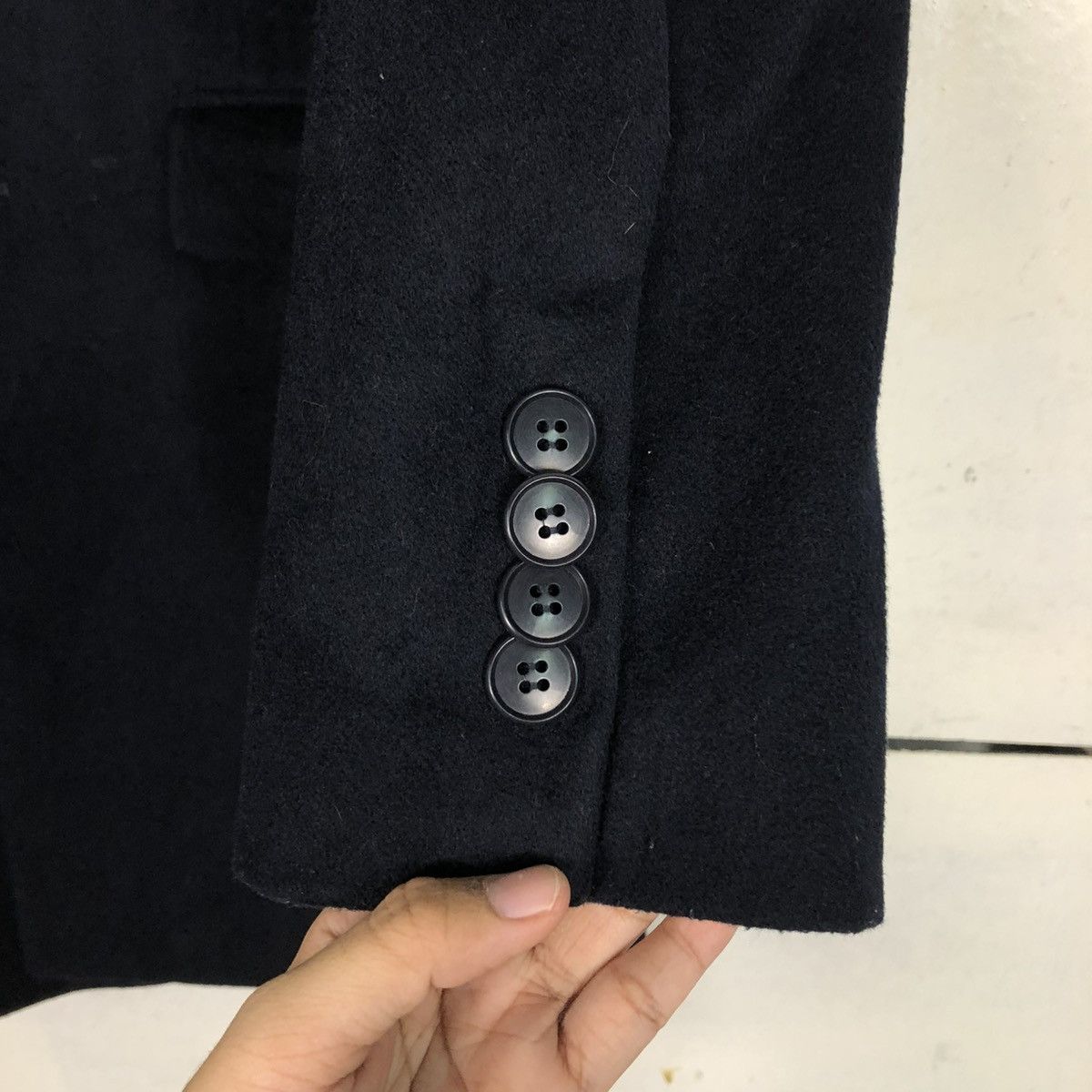 Issey Miyake 🔥RICH BLACK VINTAGE WOOL LONG JACKET SHIPS JET BLUE JAPAN Size US M / EU 48-50 / 2 - 17 Thumbnail